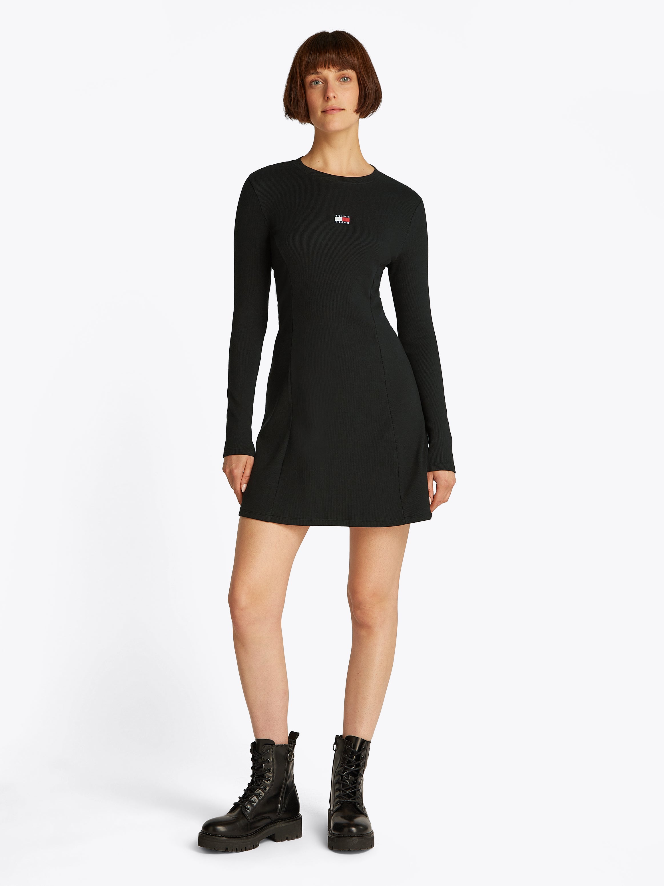 TJW FIT & FLARE BADGE DRESS Damen Schwarz