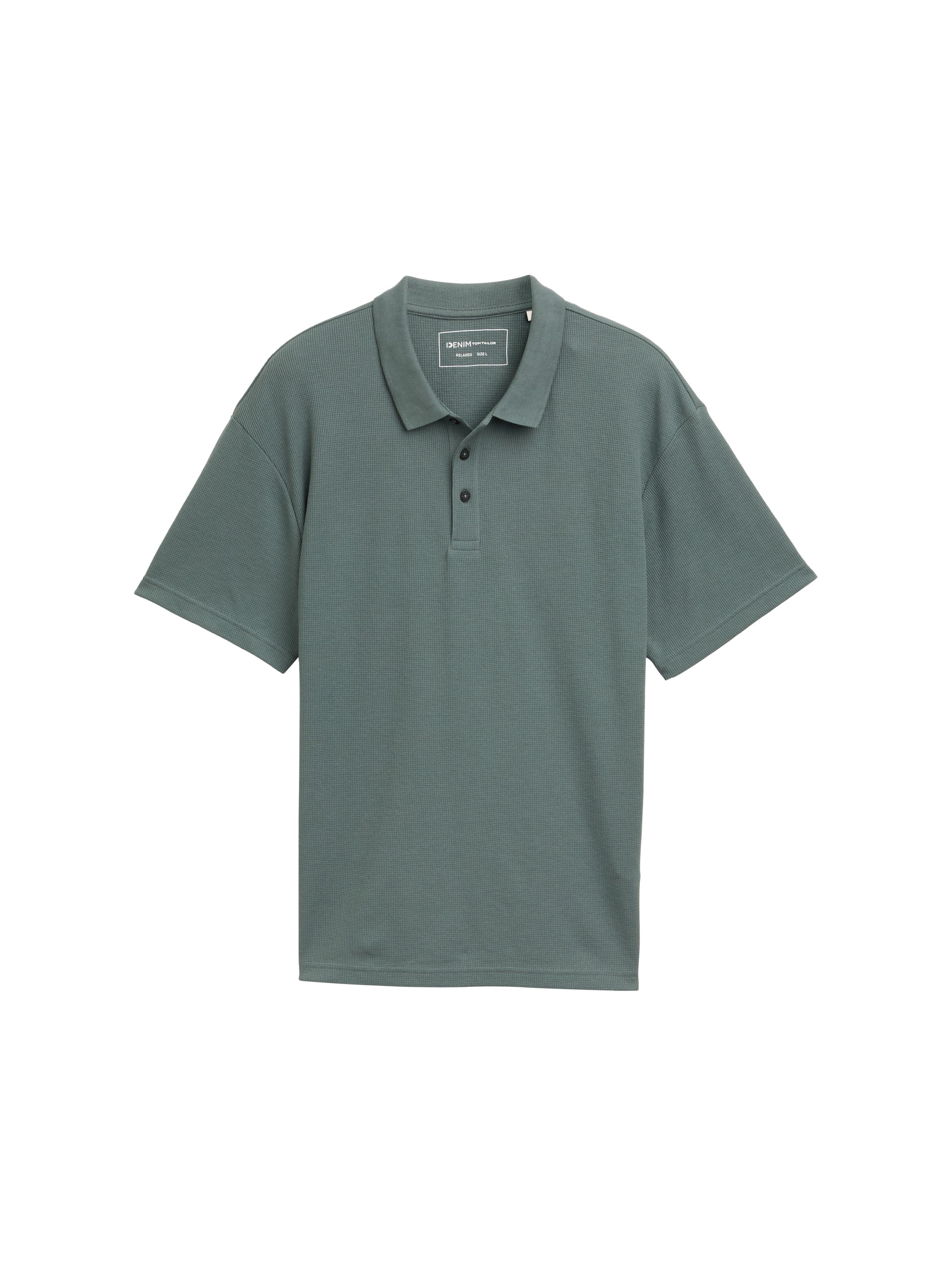 Tom Tailor Denim Male & Female Polohemd Herren Waffelstruktur Baumwolle-Polyester-Mischung