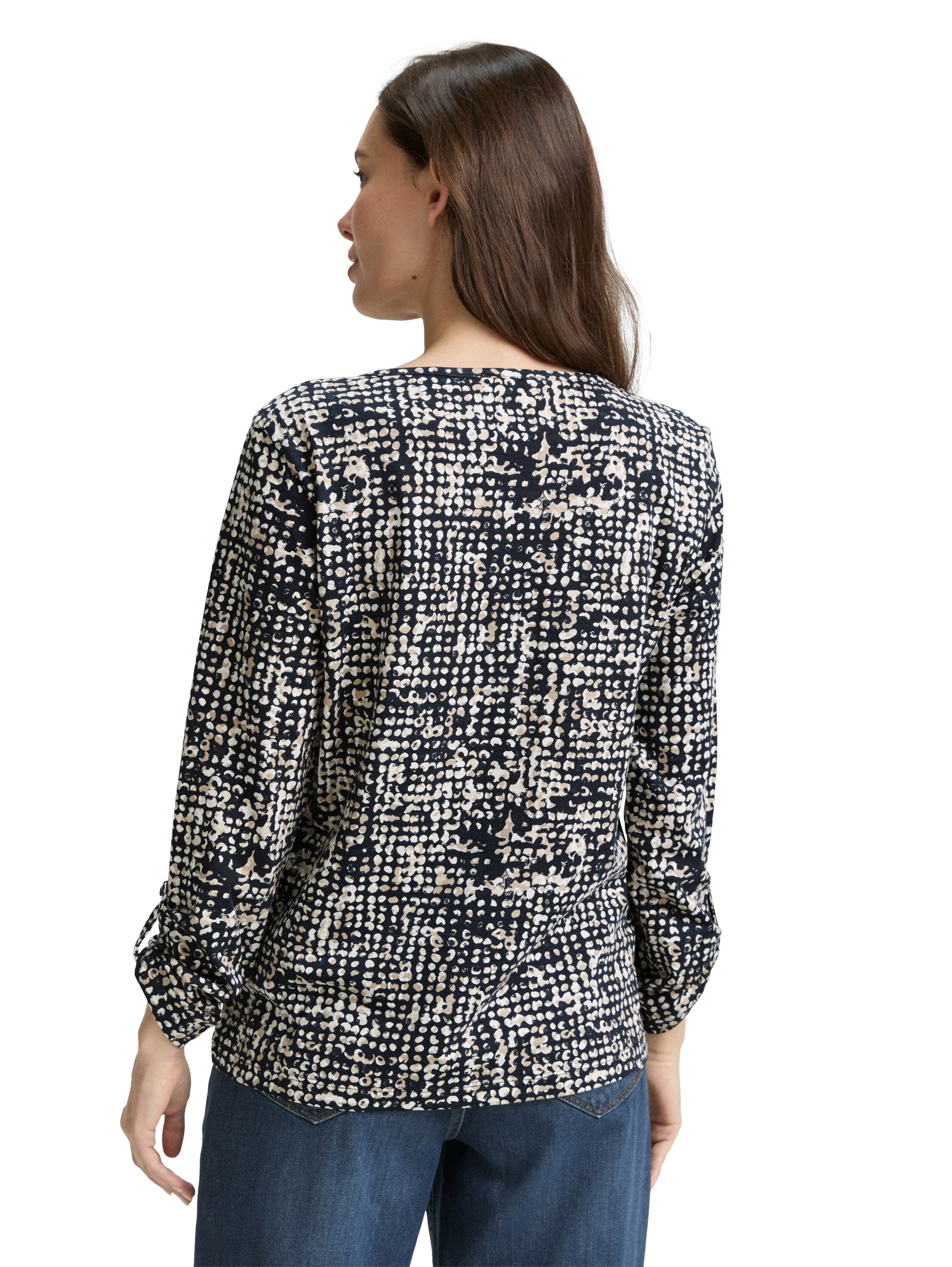 Fashionista Langarmshirt Damen Henley Bluse Elegant