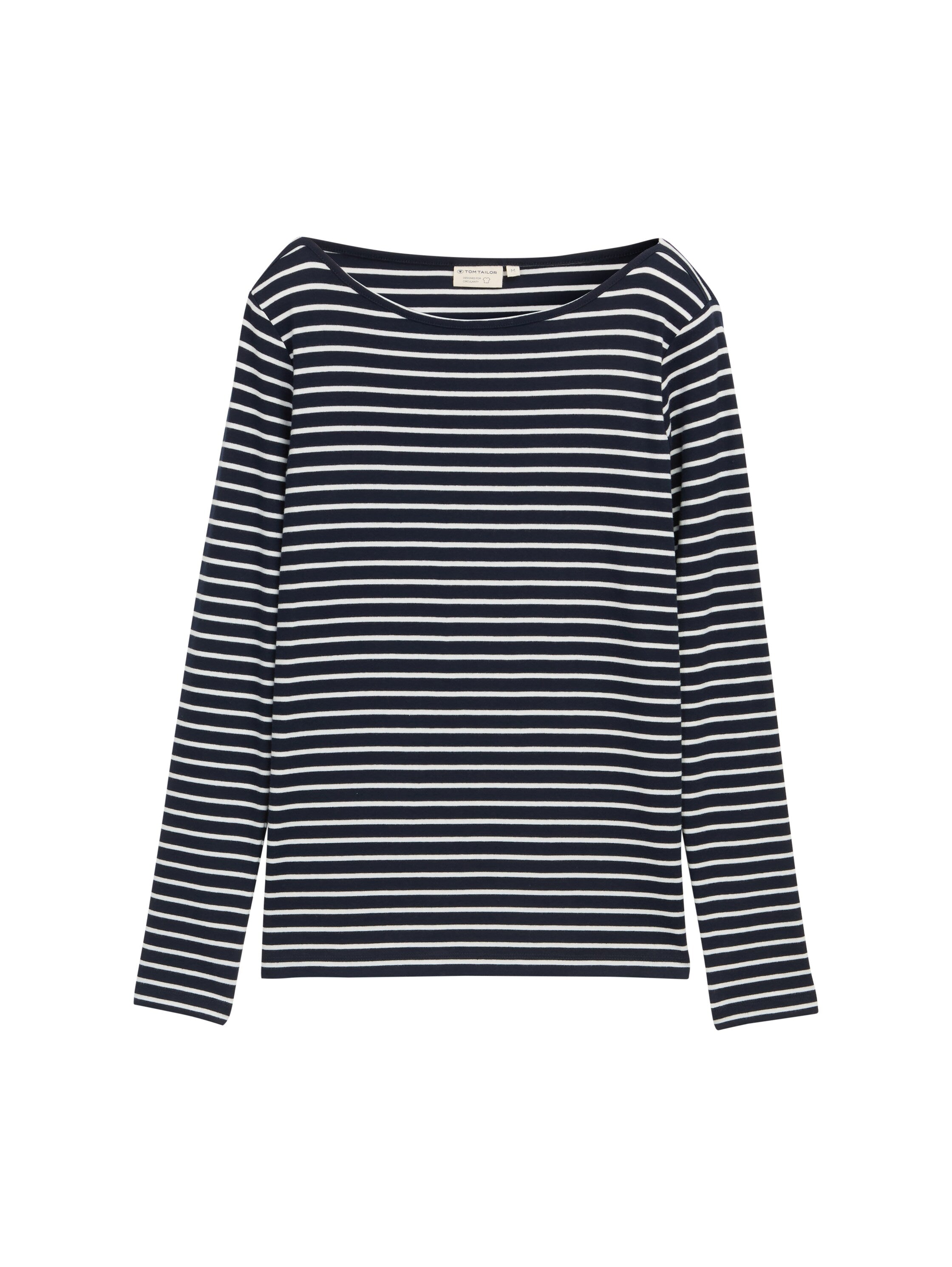 Tom Tailor Damen Langarmshirt U-Boot-Ausschnitt Baumwolle Elasthan