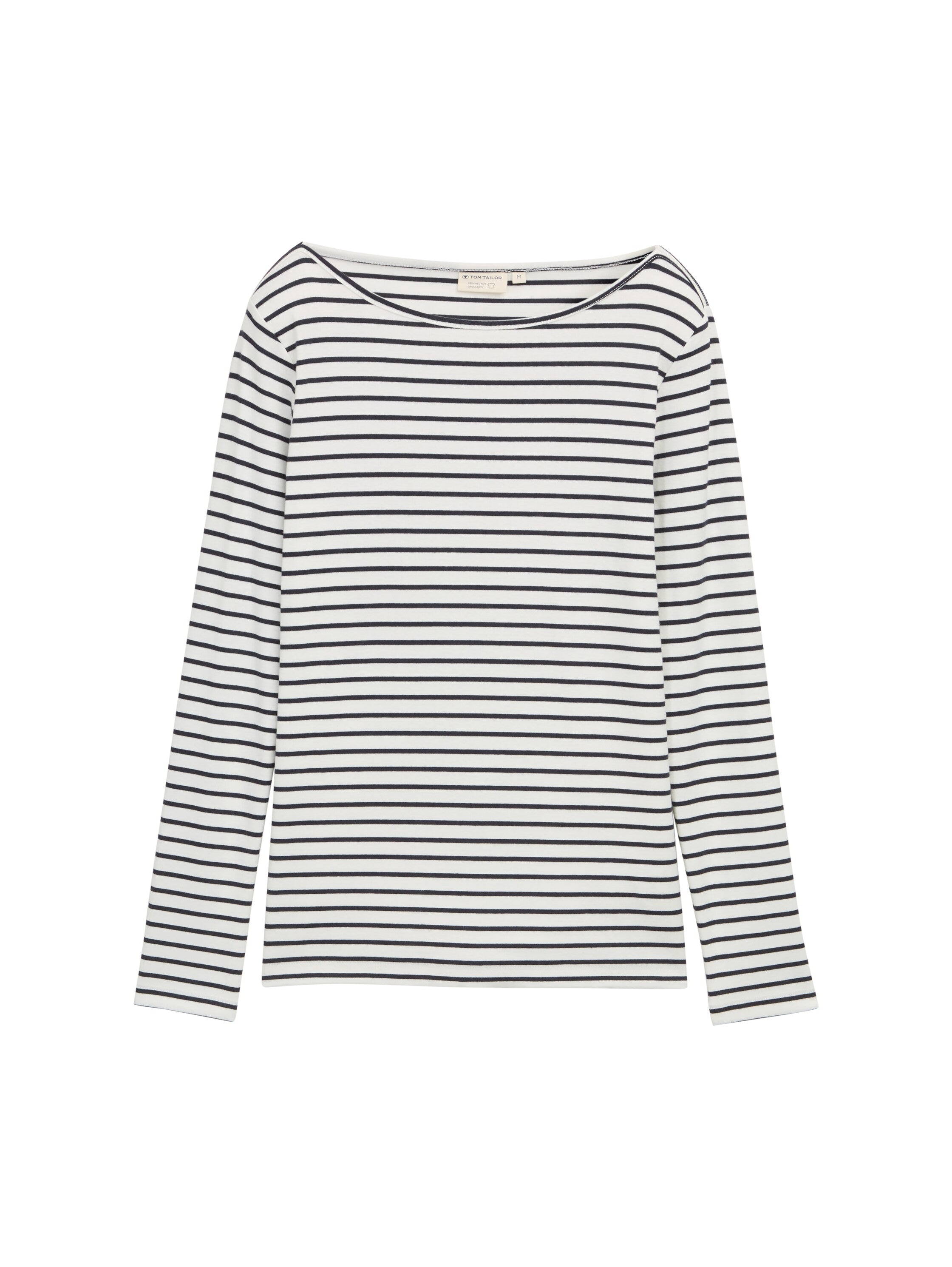 Tom Tailor Damen Langarmshirt U-Boot-Ausschnitt Baumwolle Elasthan
