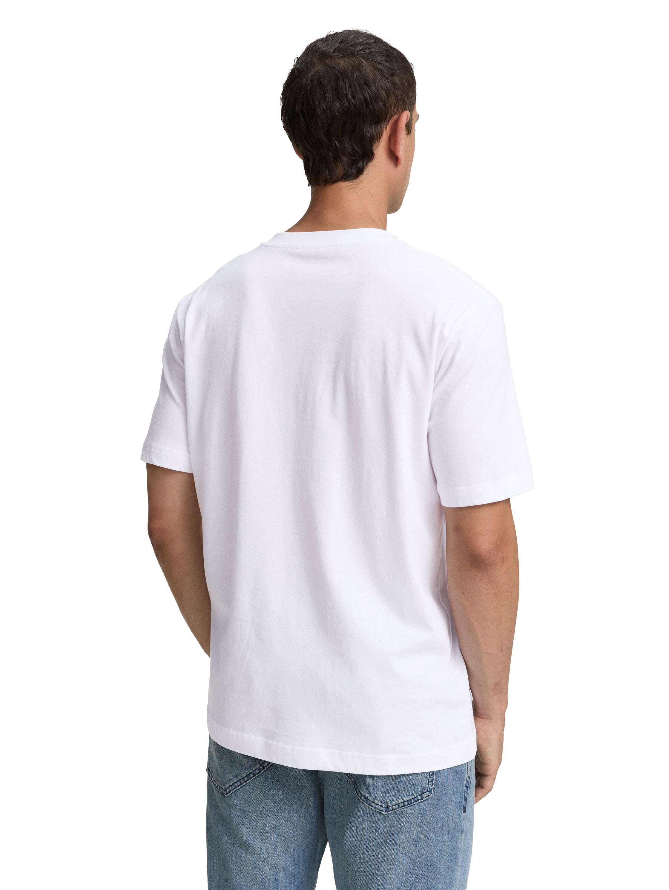 Tom Tailor Denim Male & Female Basic V-Ausschnitt T-Shirts 2er-Pack Weiß