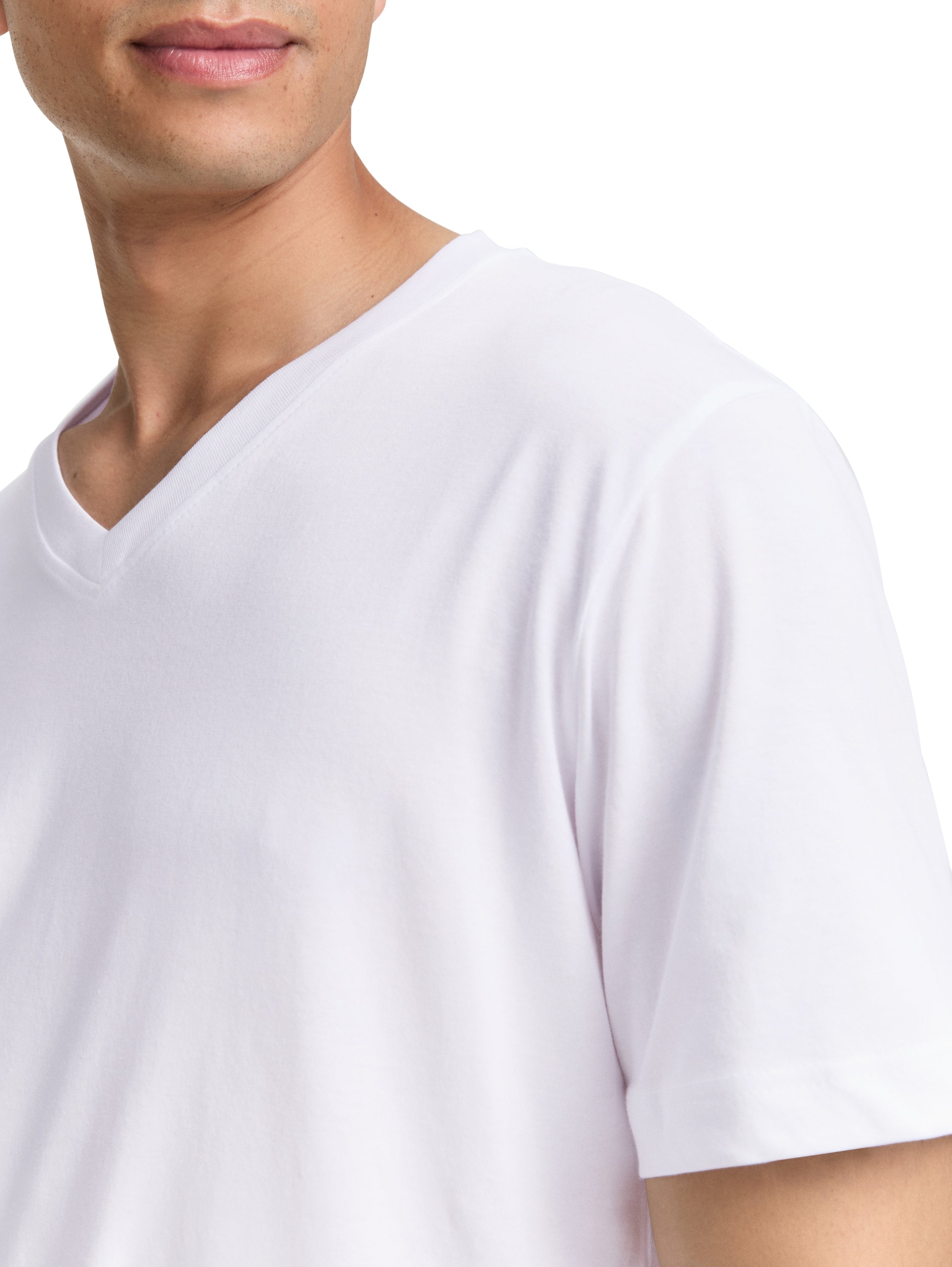 Tom Tailor Denim Male & Female Basic V-Ausschnitt T-Shirts 2er-Pack Weiß