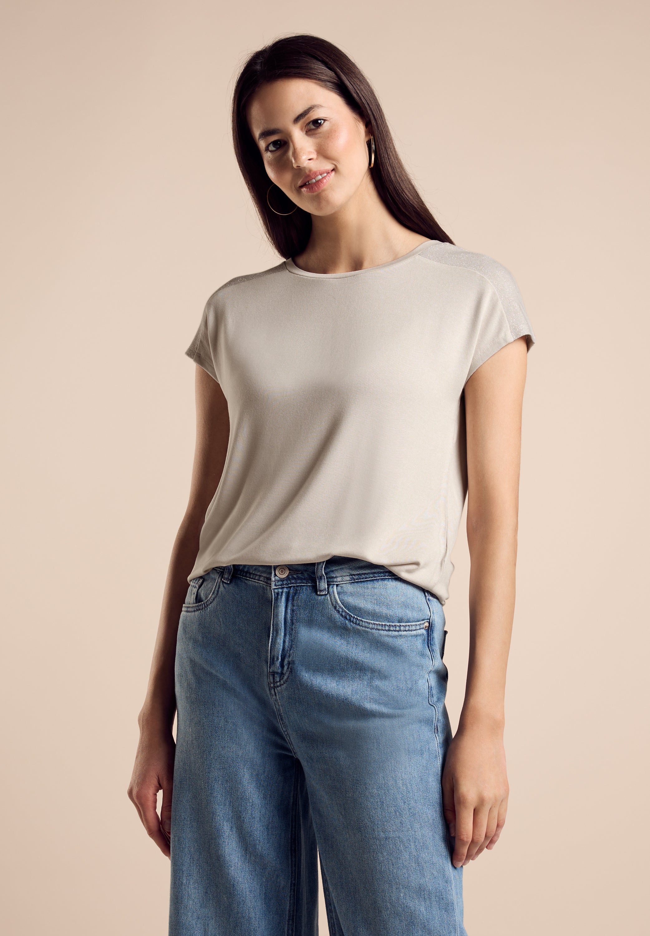 Street One T-Shirt Damen Glanz-Detail Elegant