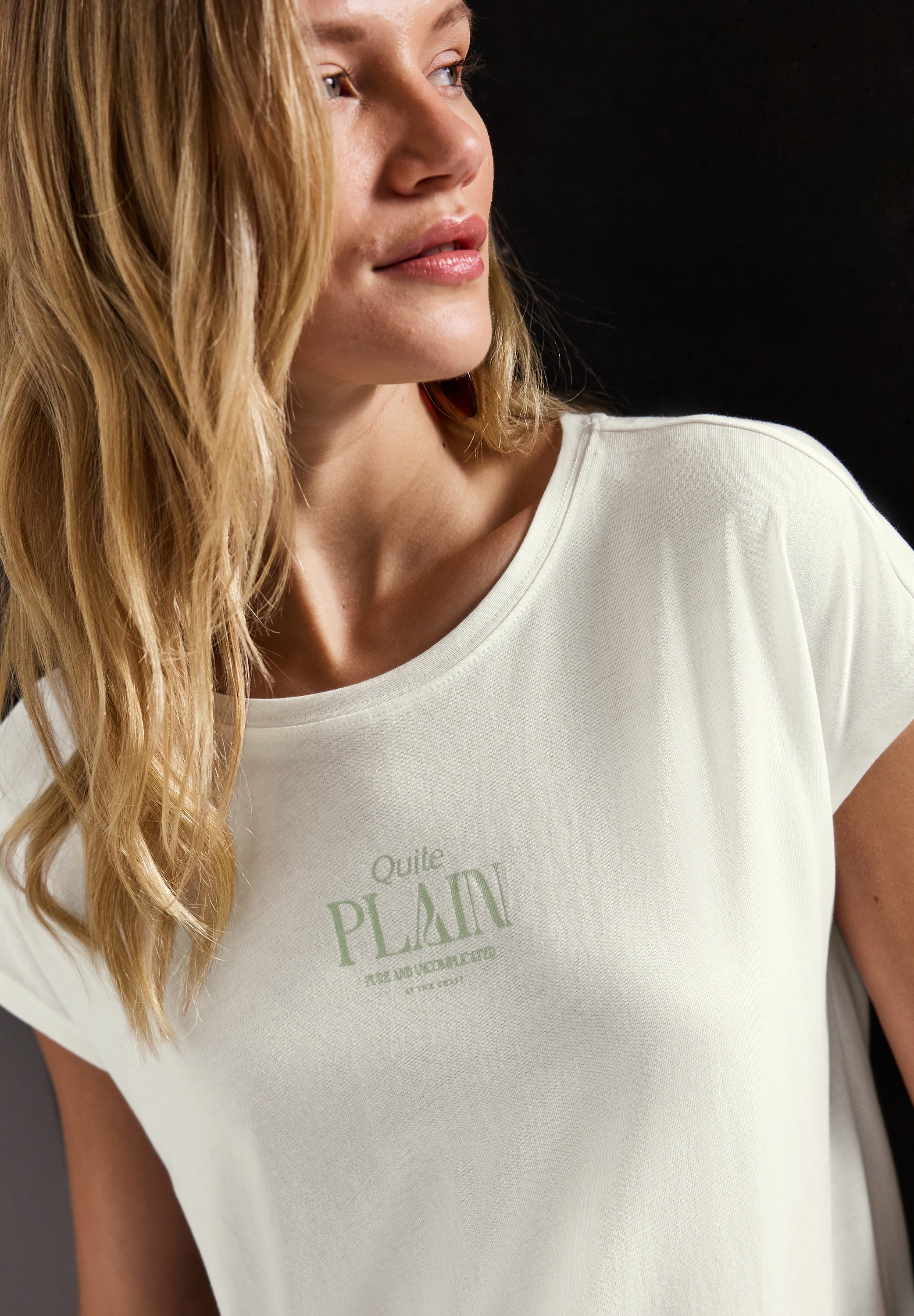 Street One Basic Shirt Damen mit coolem Wording Print