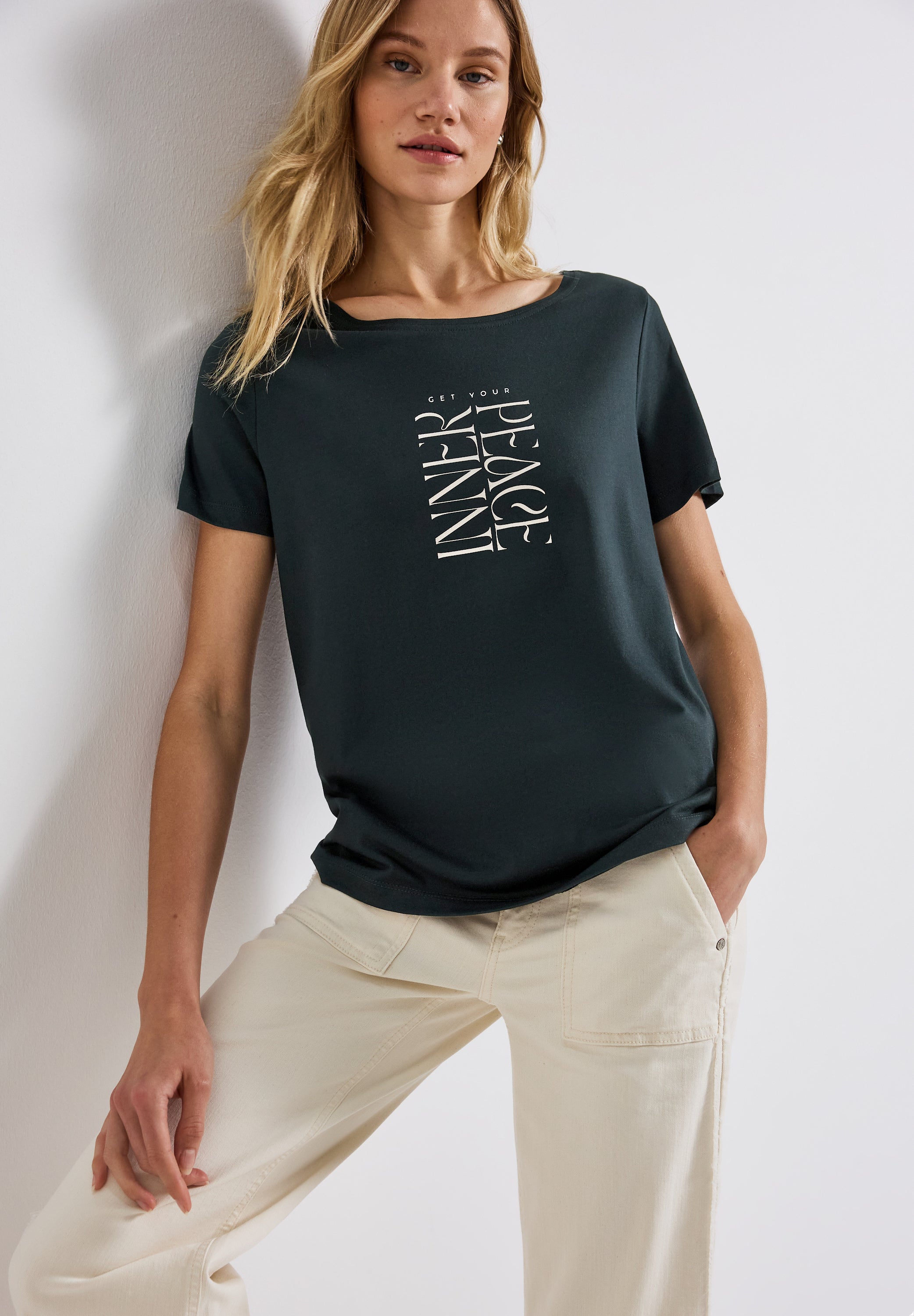 Street One T-Shirt Damen Modernes Wording Print Komfortabel