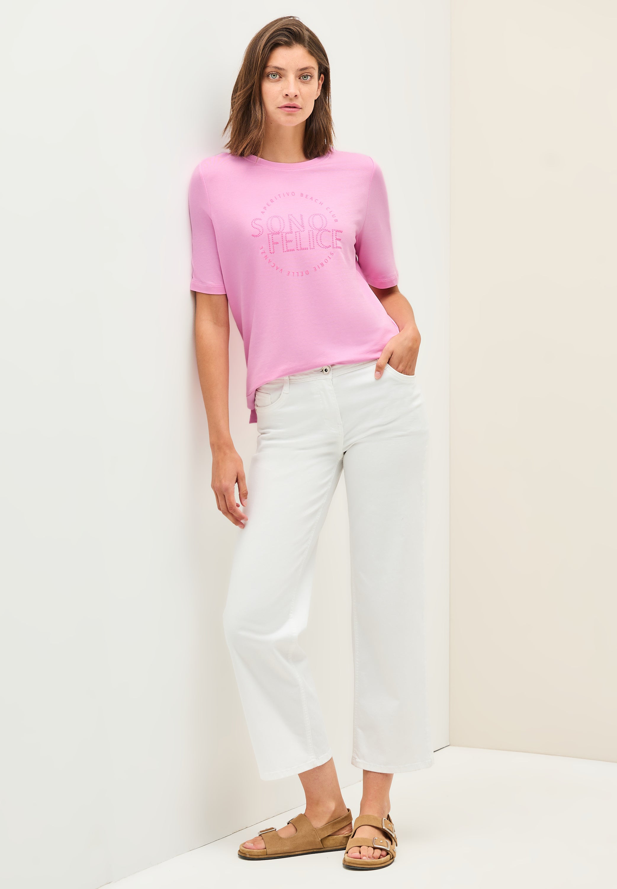 CECIL Shirt Damen Wording Artwork Sommerlicher Look