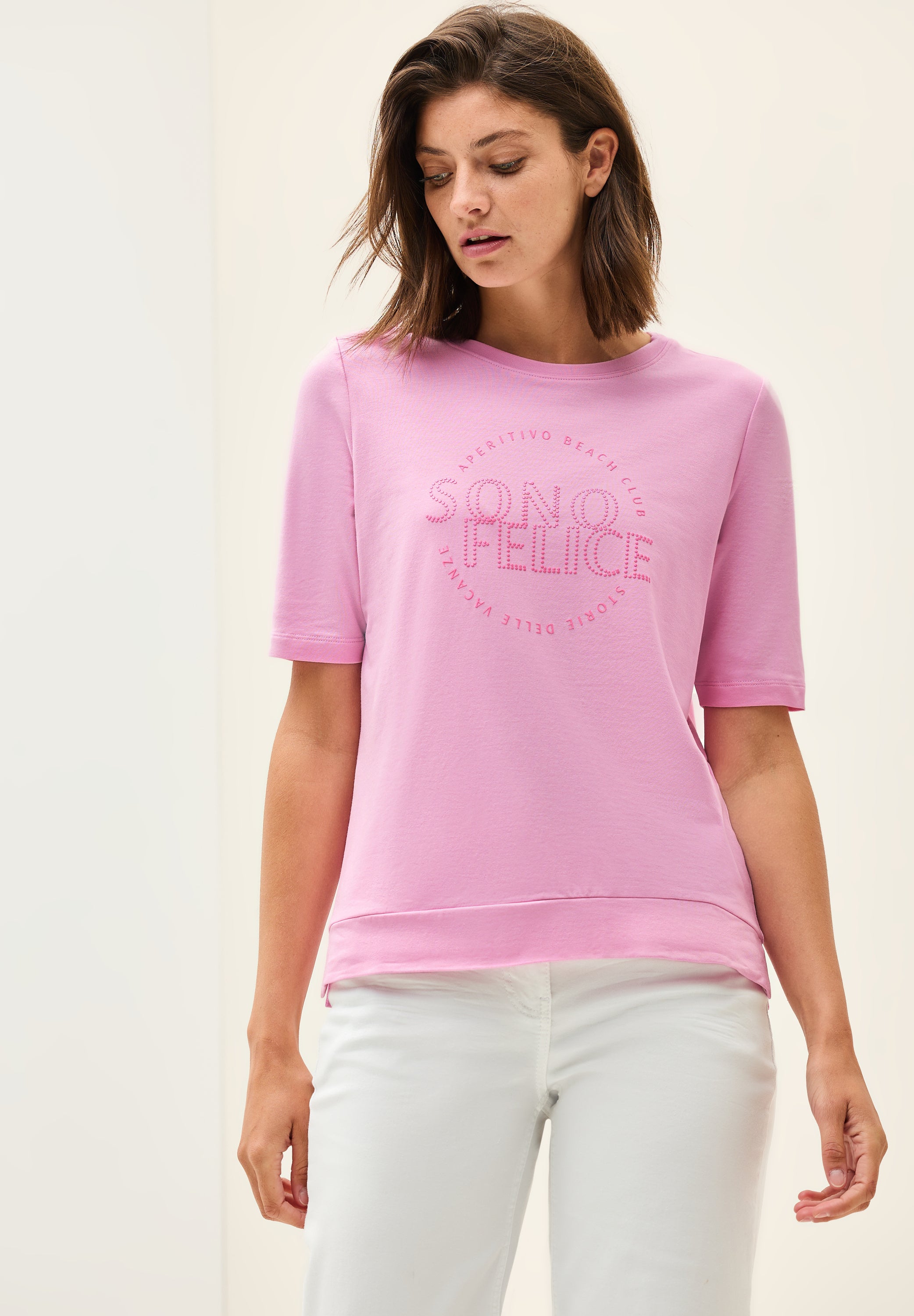 CECIL Shirt Damen Wording Artwork Sommerlicher Look