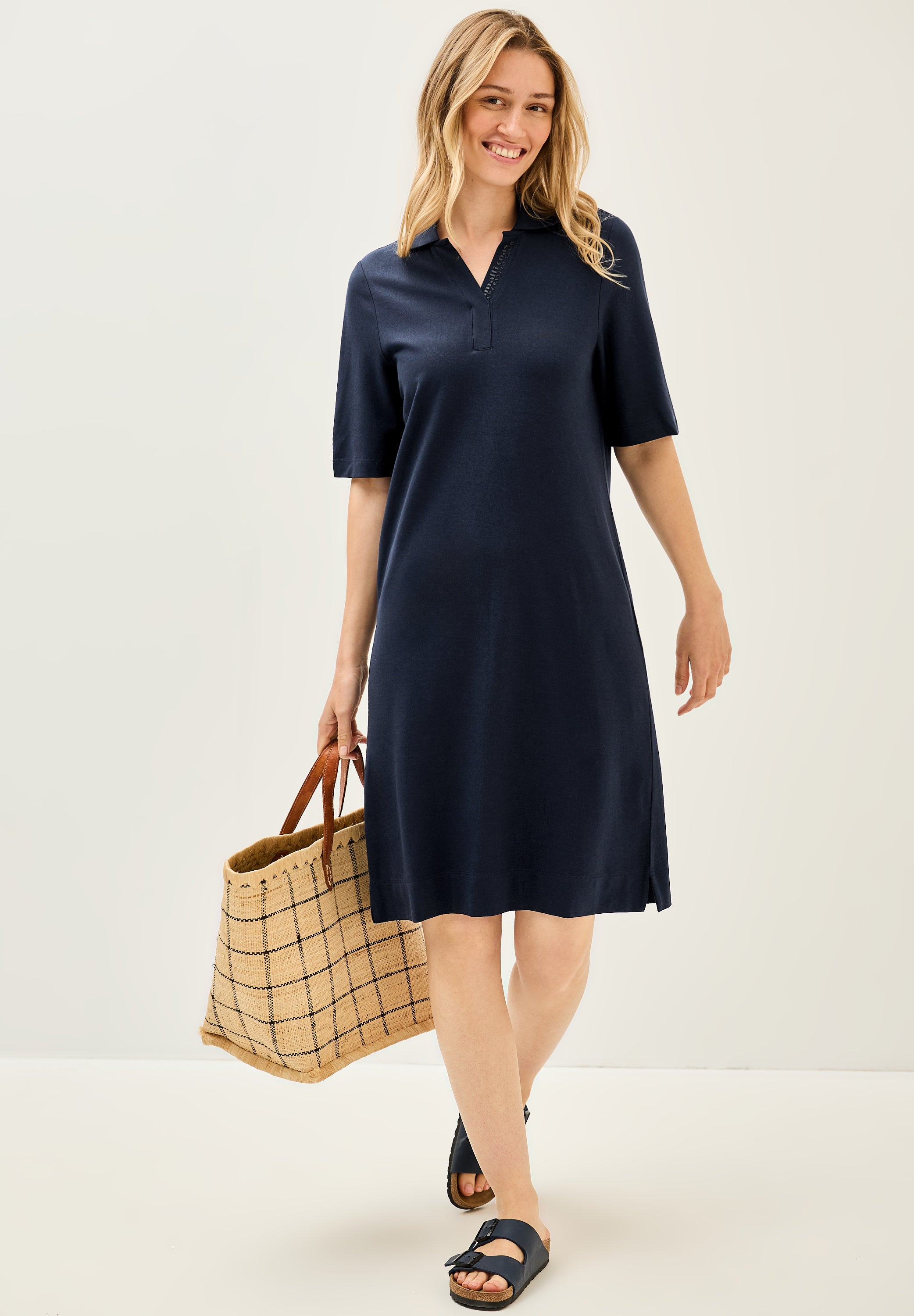 CECIL Knielanges Polo-Kleid Damen Stretch