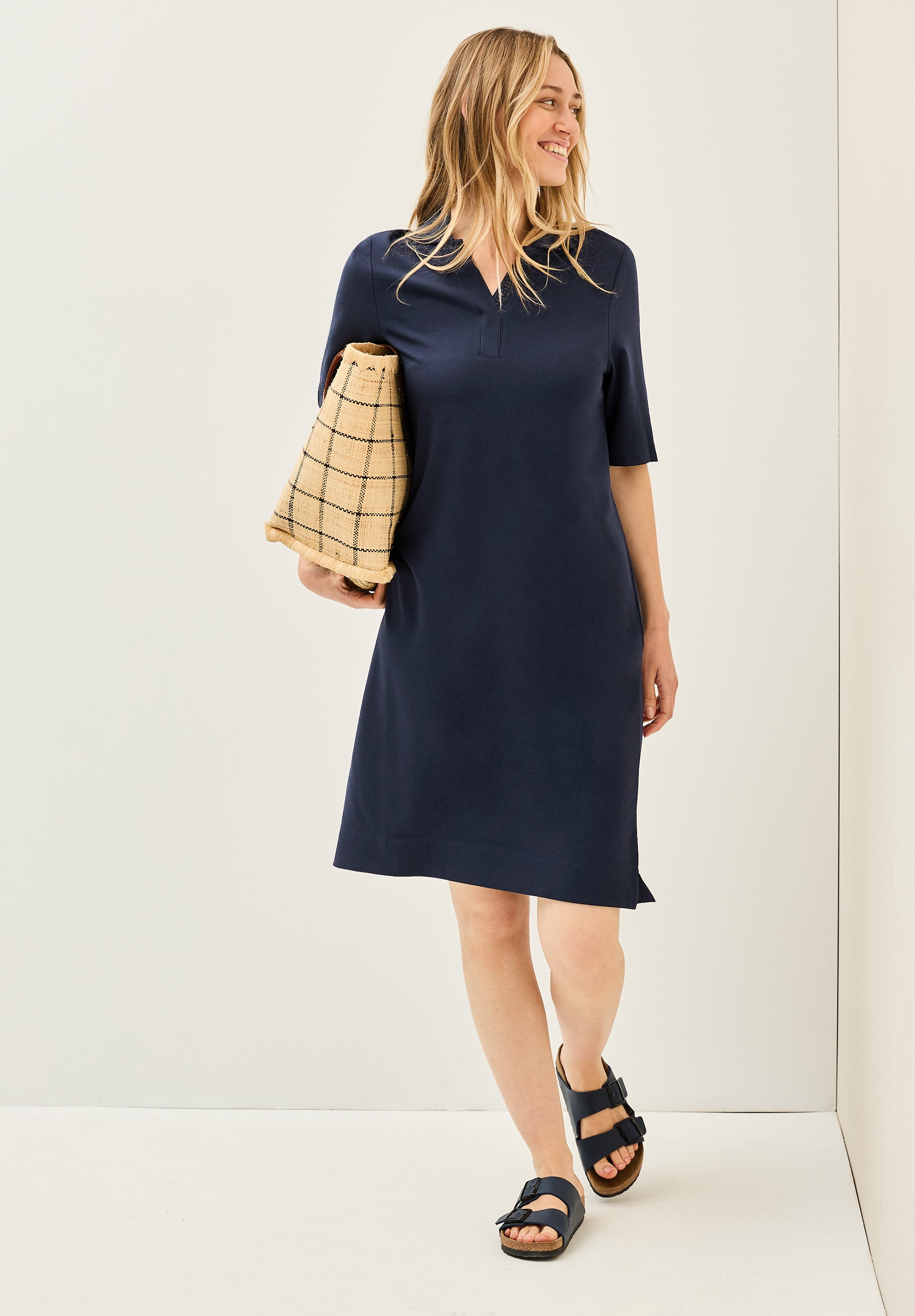 CECIL Knielanges Polo-Kleid Damen Stretch