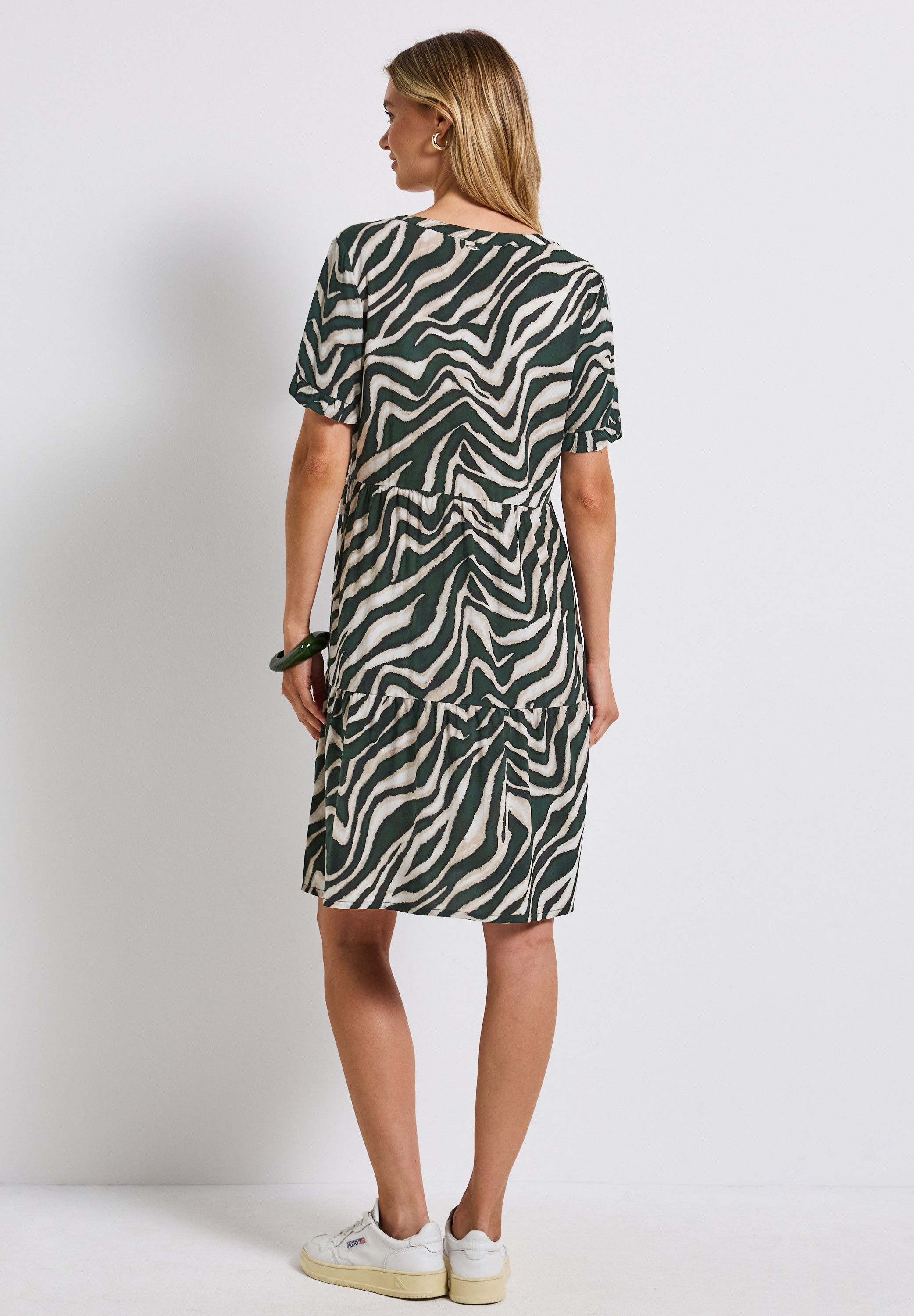 Street One Tunika-Kleid Damen mit grafischem Muster und geschlitztem Ausschnitt