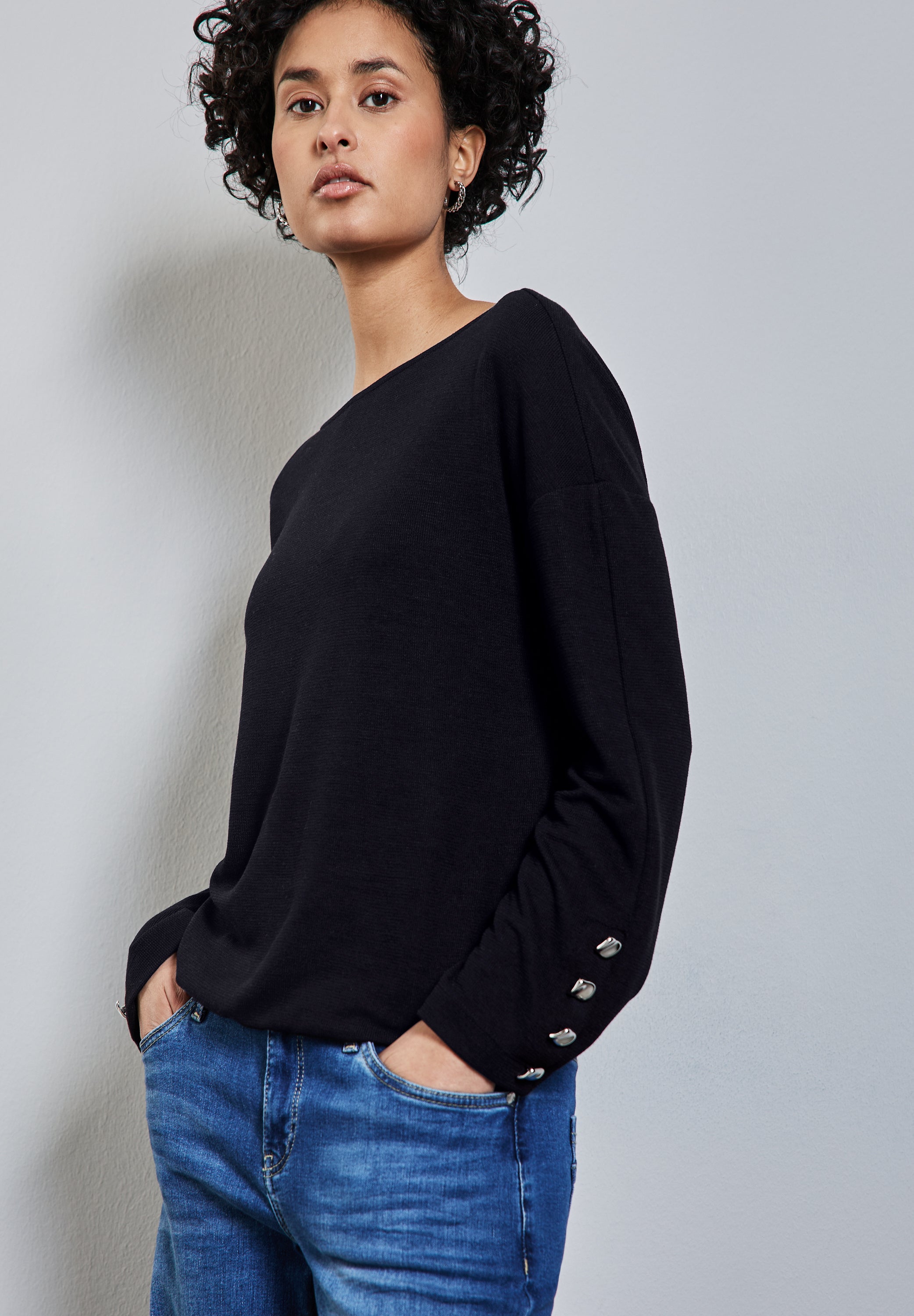 Street One Shirt mit Knopfdetail Damen Femininer Look