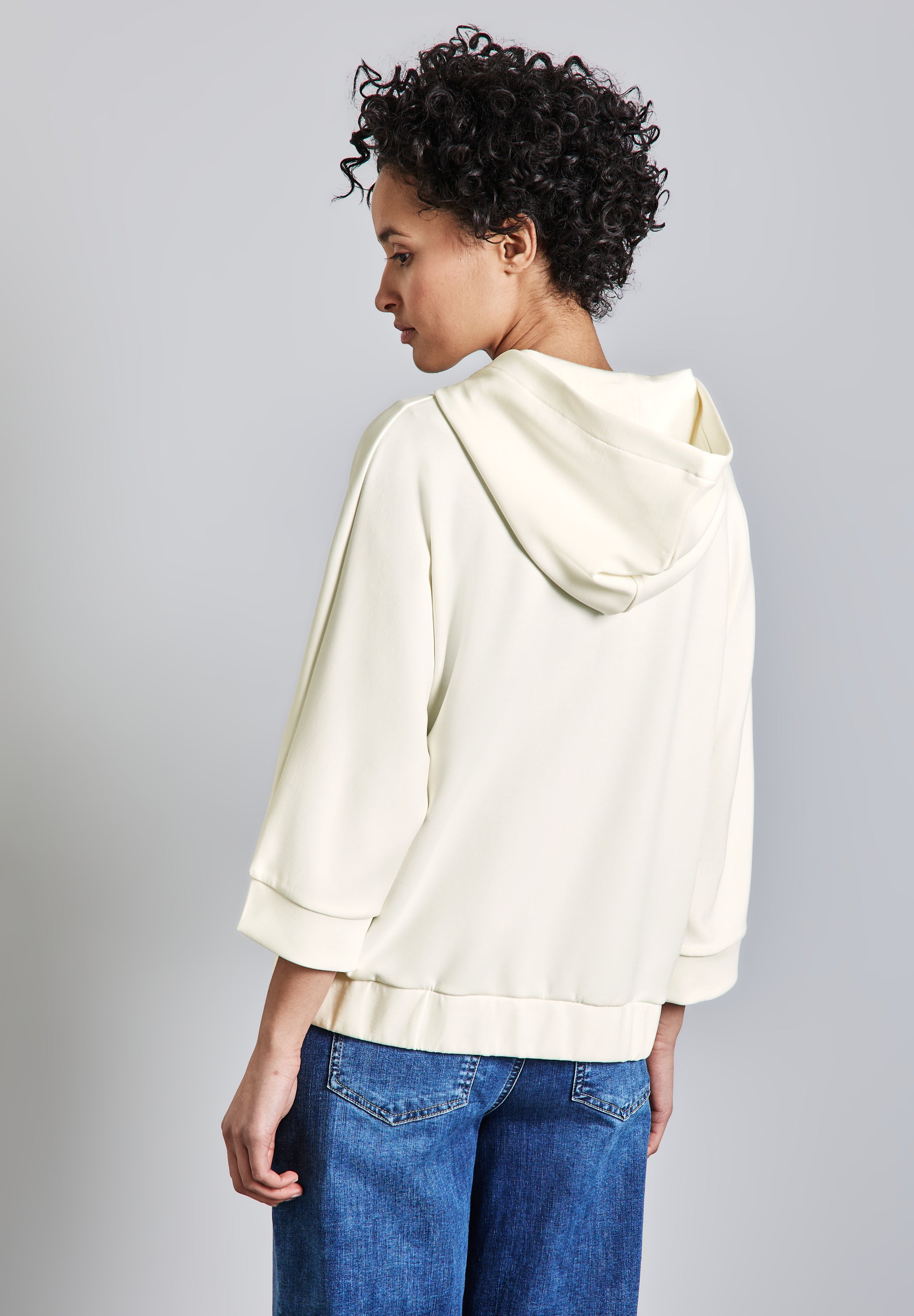 Street One Silk-Look Hoodie Jacke Damen Leicht Stretch
