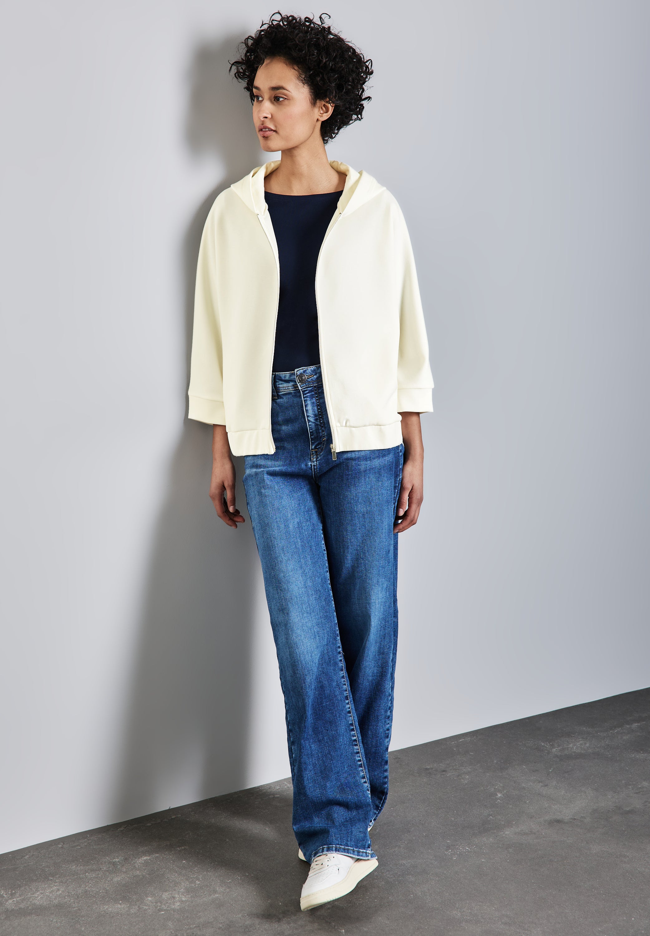 Street One Silk-Look Hoodie Jacke Damen Leicht Stretch