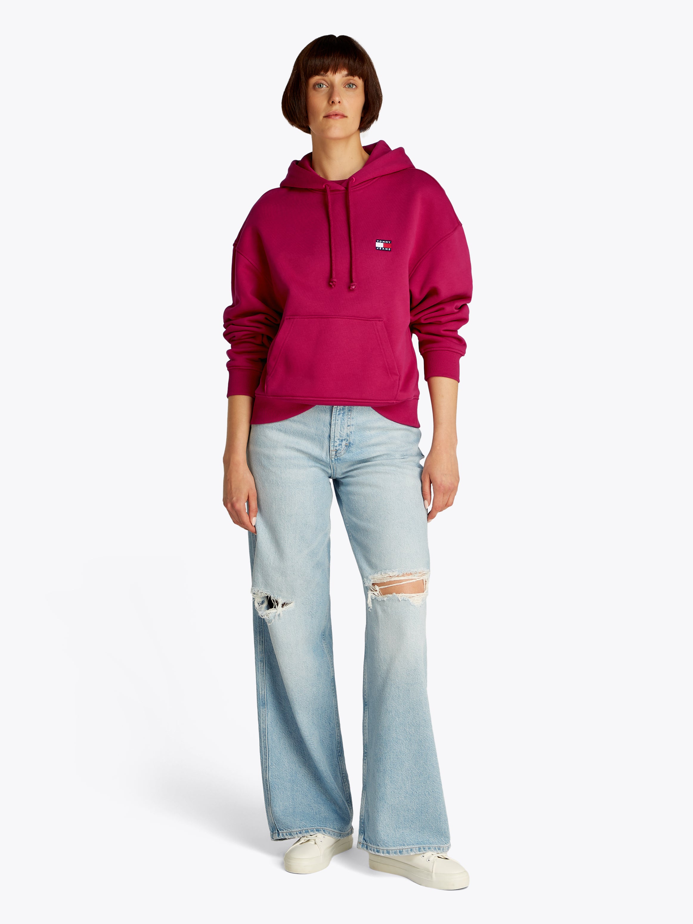 TJW BXY BADGE HOODIE EXT - Damen - Brilliant Berry
