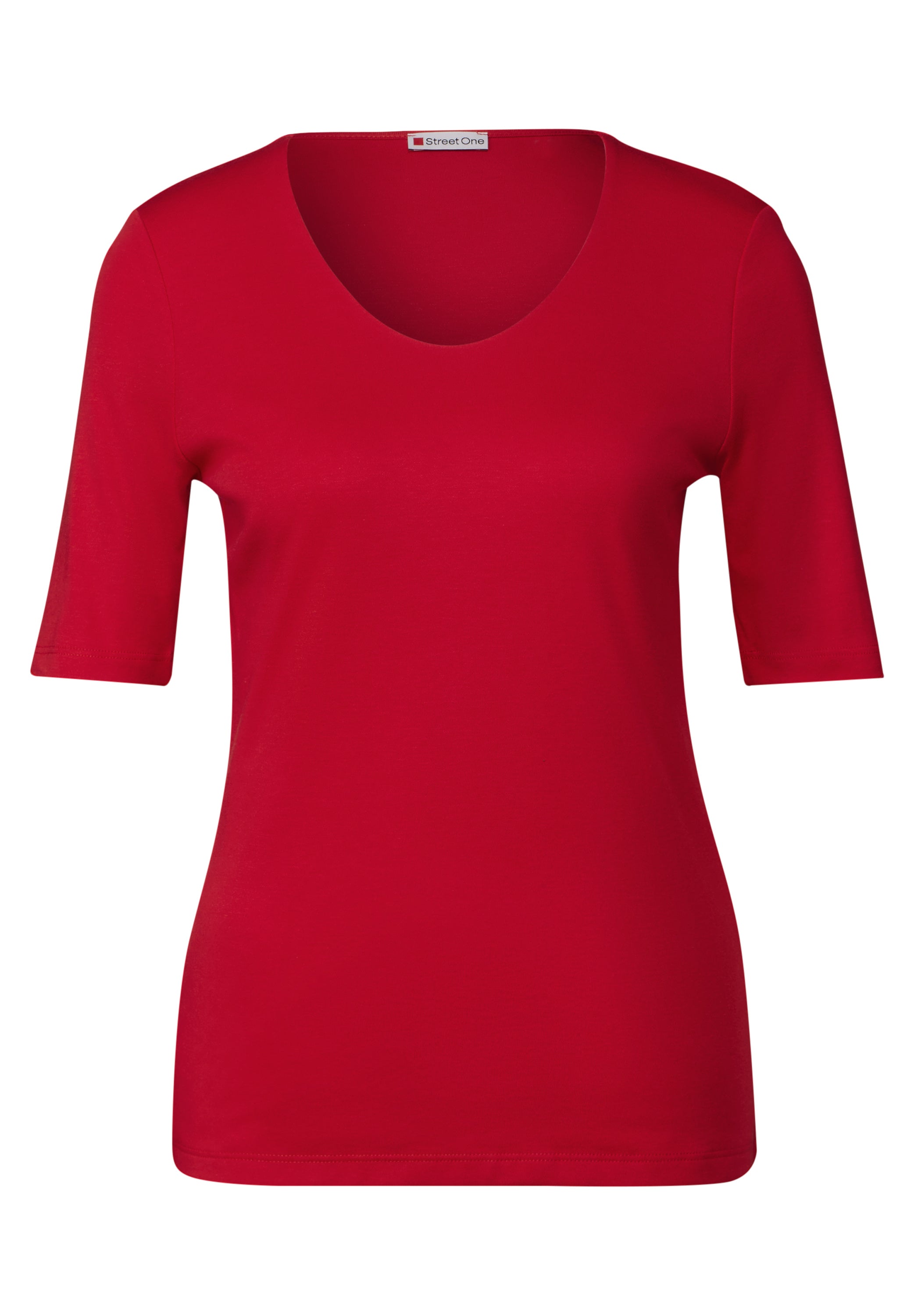 Street One Damen T-Shirt Palmira Basic Style Halbarm V-Ausschnitt