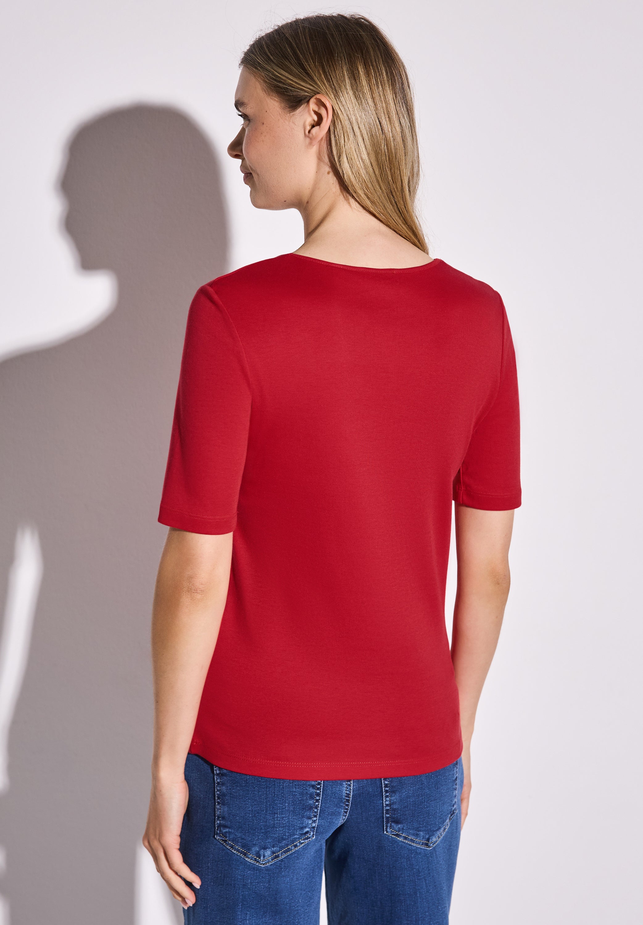 Street One Damen T-Shirt Palmira Basic Style Halbarm V-Ausschnitt
