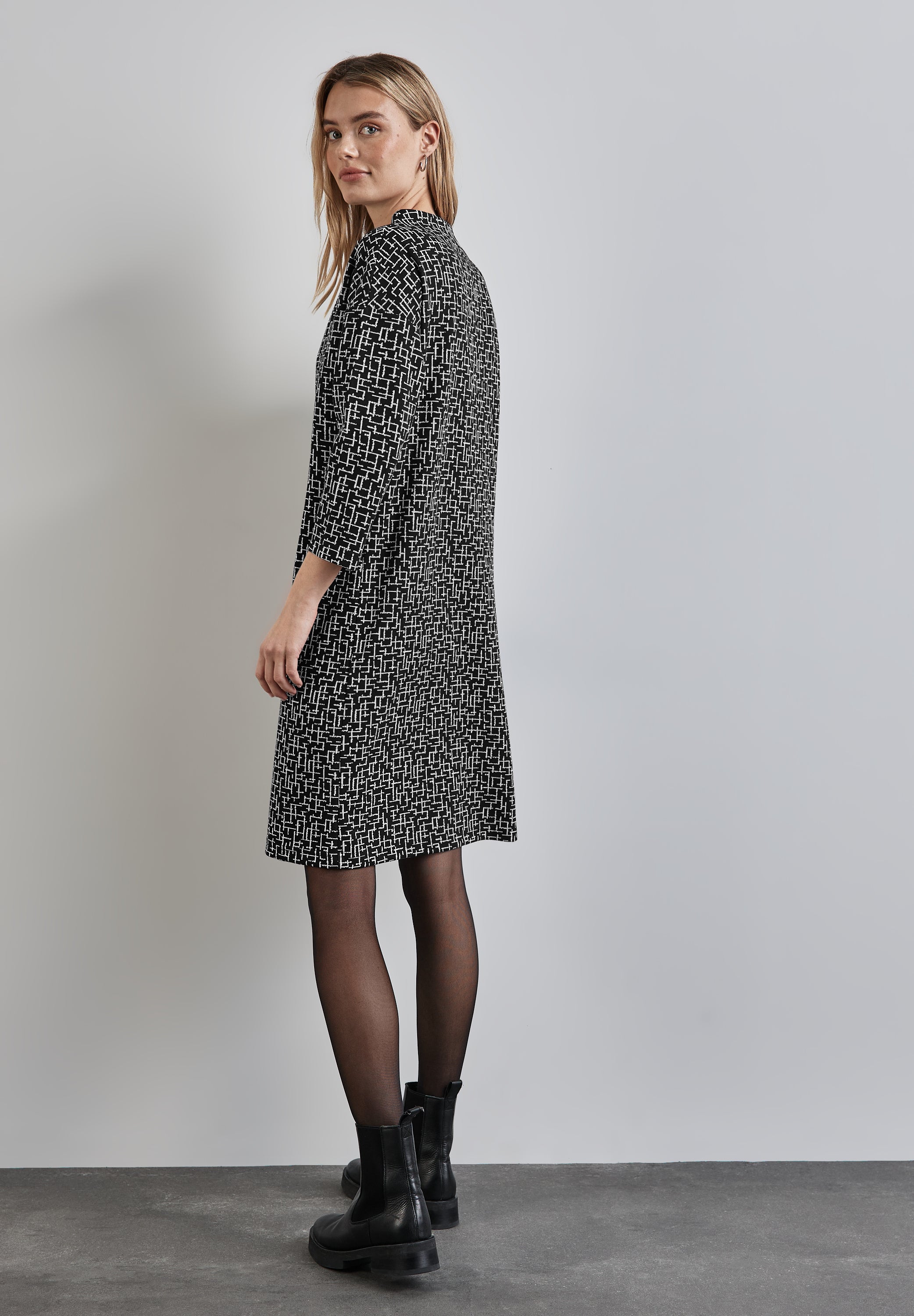 Street One T-Shirt-Kleid Damen Gemustert Langarm Stretch