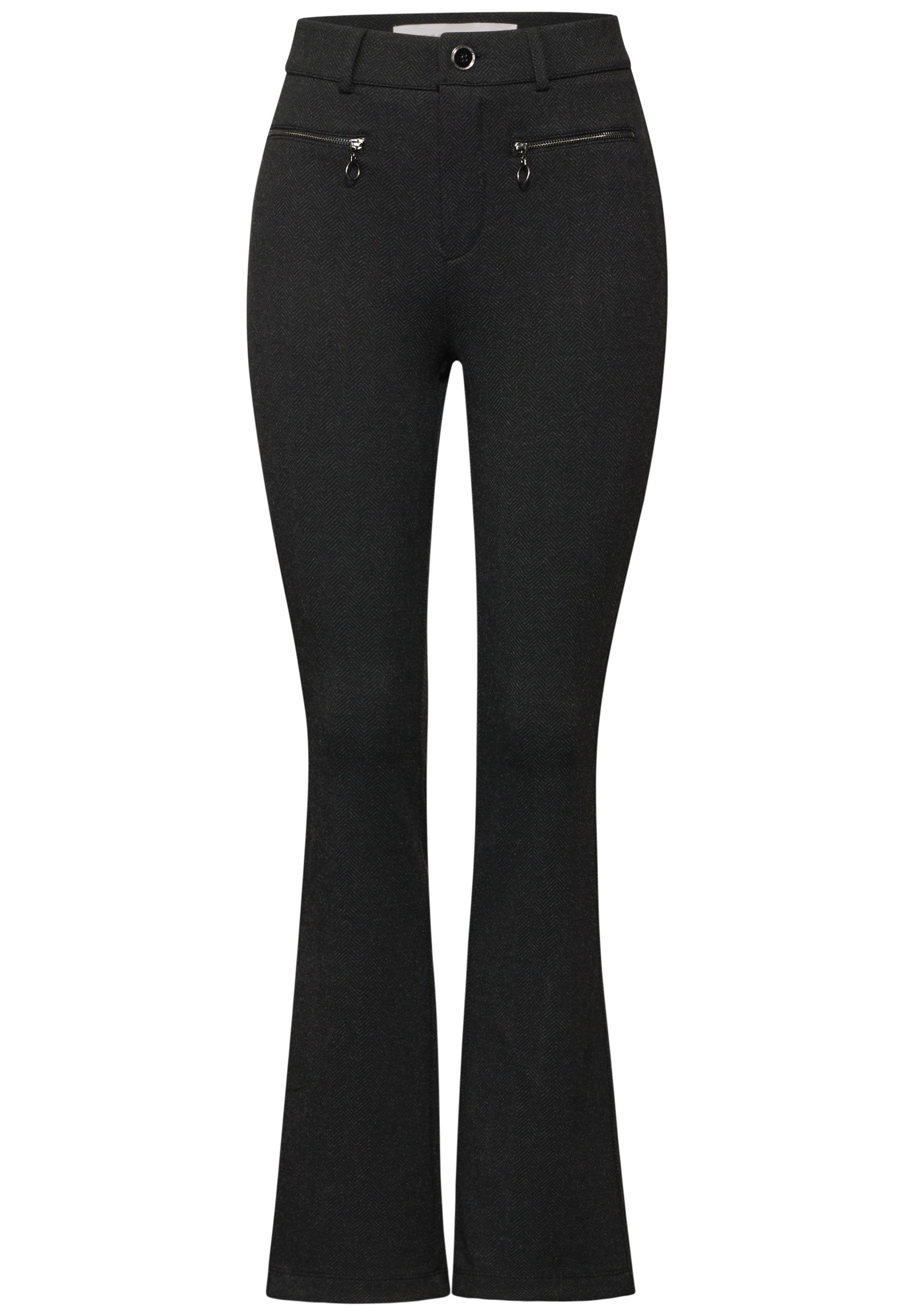 Street One Bootcut Hose Damen Herringbone-Slim Fit