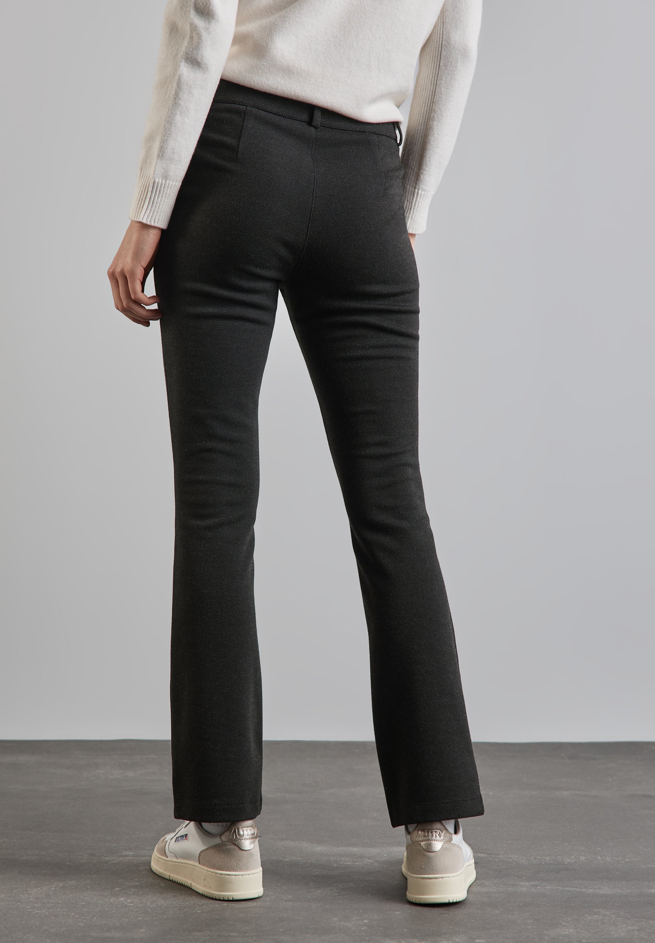 Street One Bootcut Hose Damen Herringbone-Slim Fit
