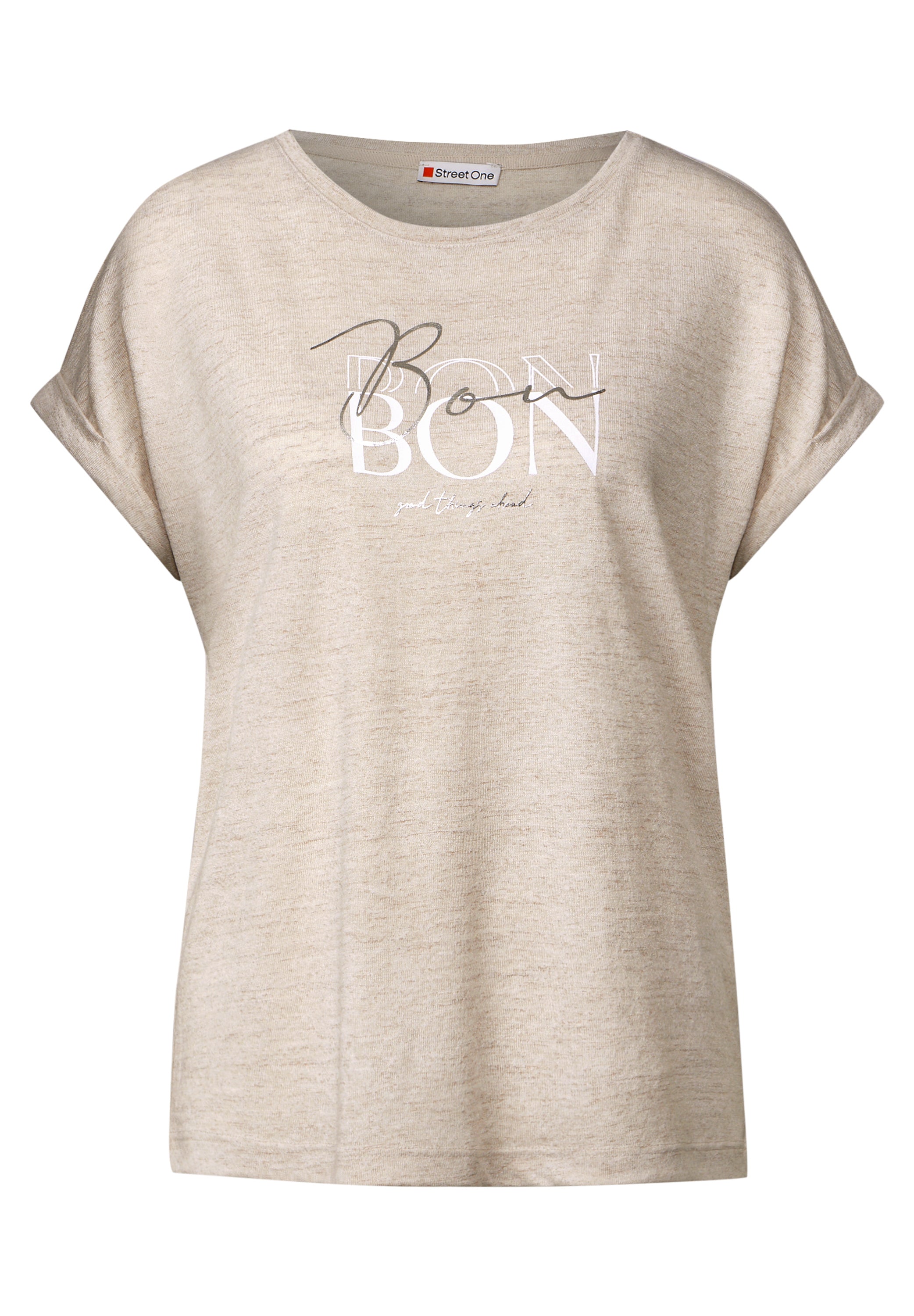 Street One T-Shirt Damen lässiges Wording Rundhalsausschnitt