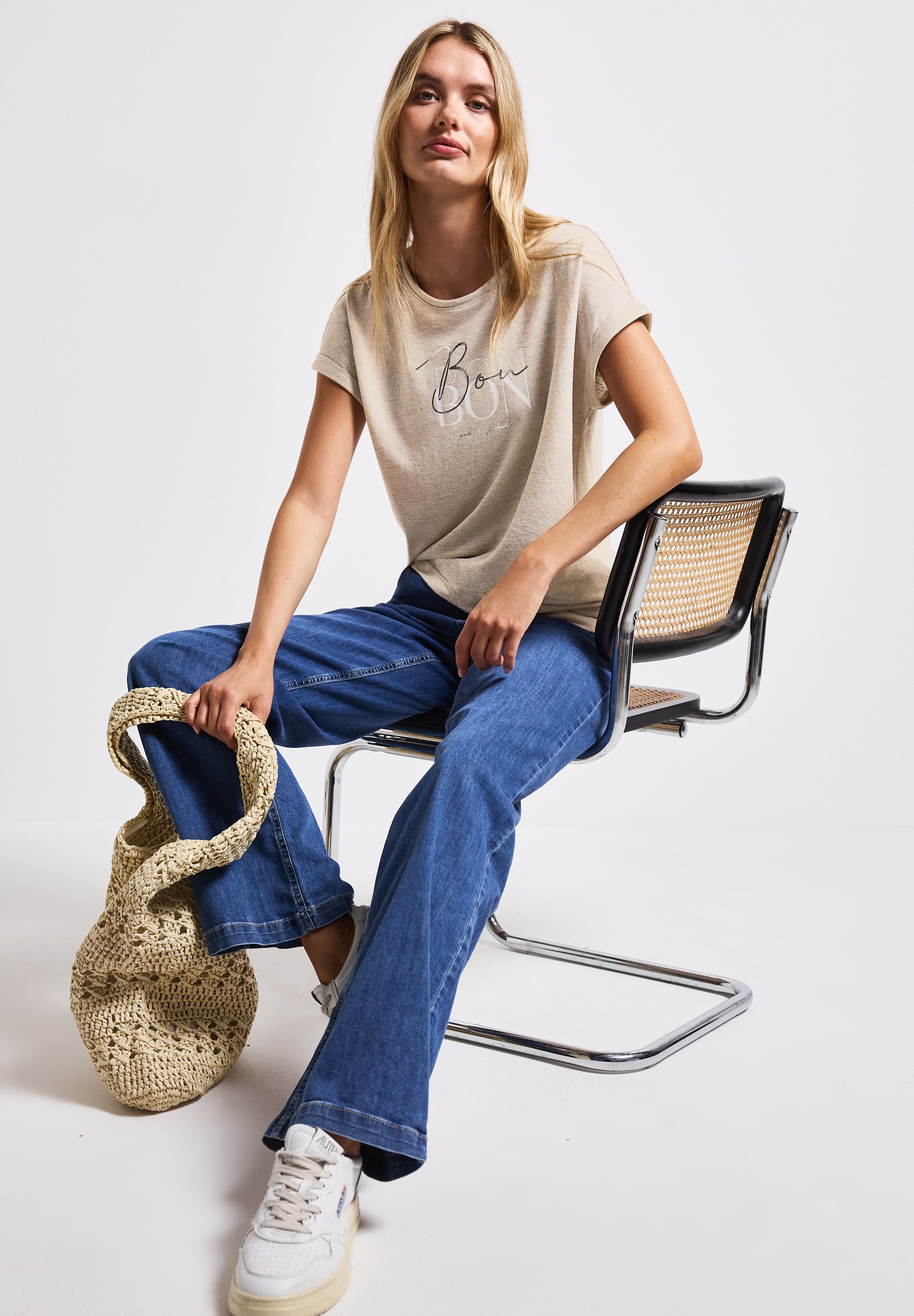 Street One T-Shirt Damen lässiges Wording Rundhalsausschnitt