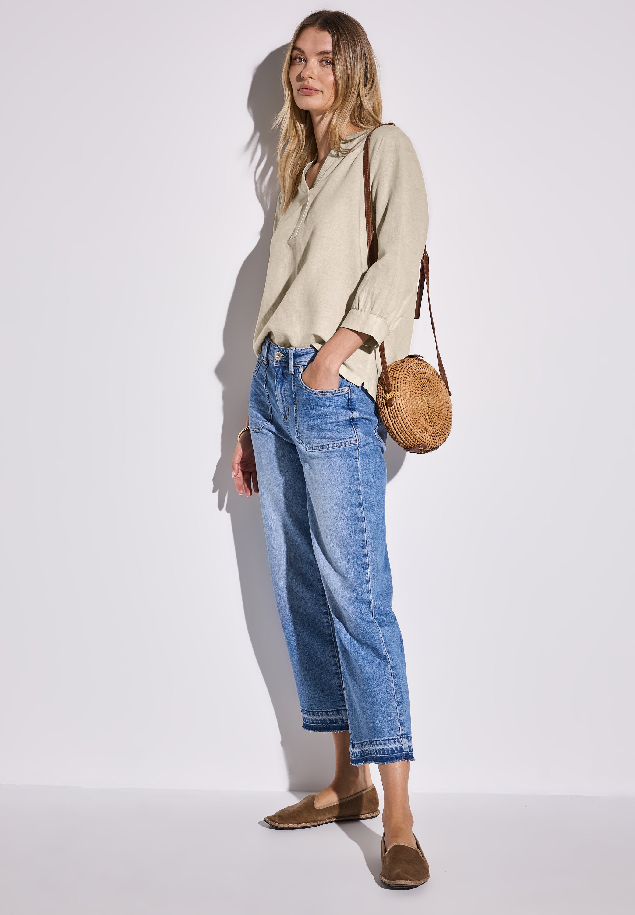 Street One Leinenmix-Bluse Damen lässig elegant