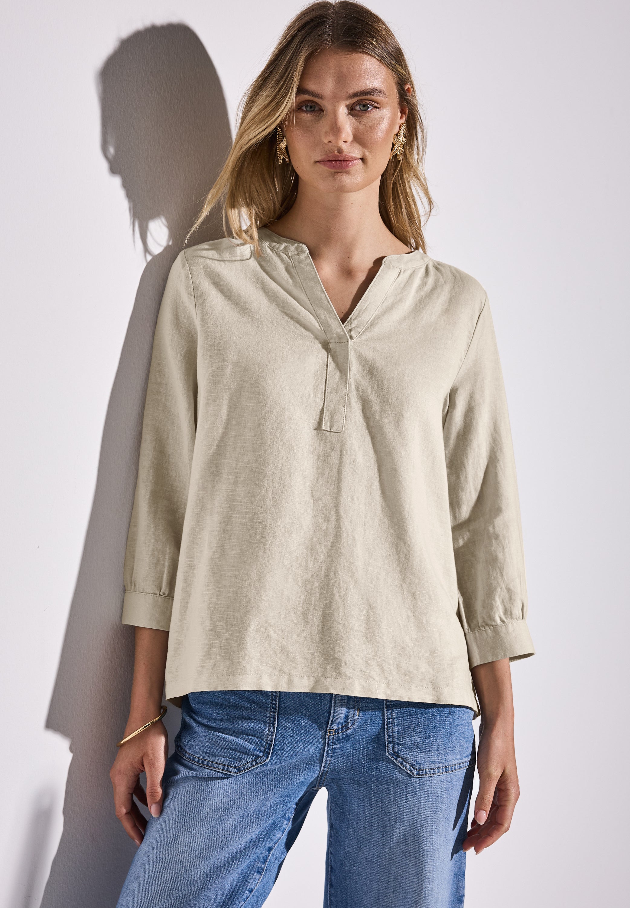 Street One Leinenmix-Bluse Damen lässig elegant