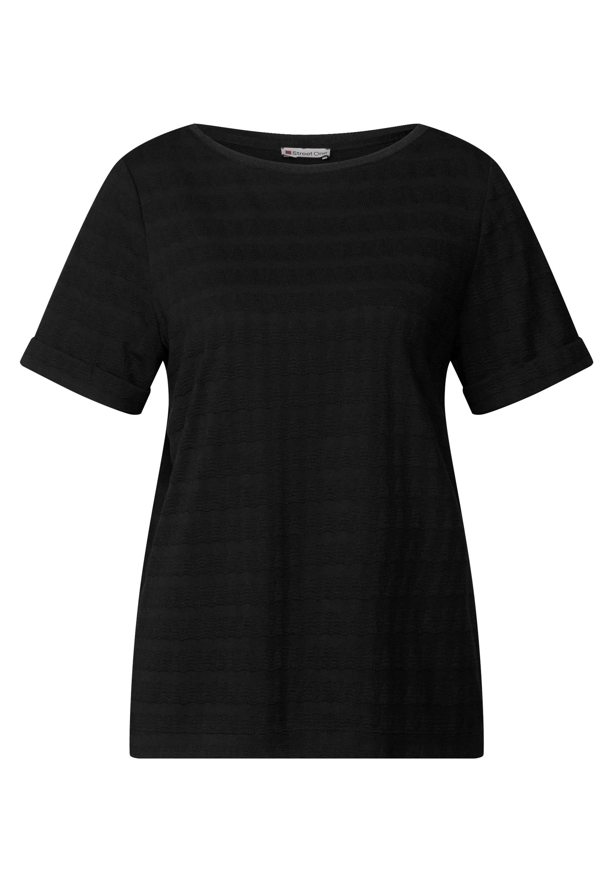 Street One Strukturshirt Damen eleganter U-Boot-Ausschnitt