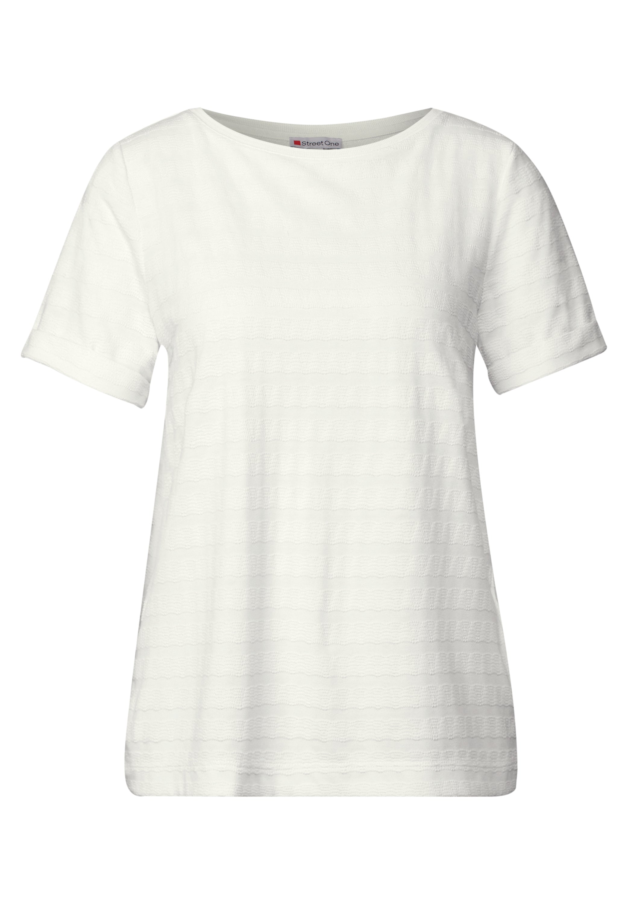 Street One Strukturshirt Damen eleganter U-Boot-Ausschnitt