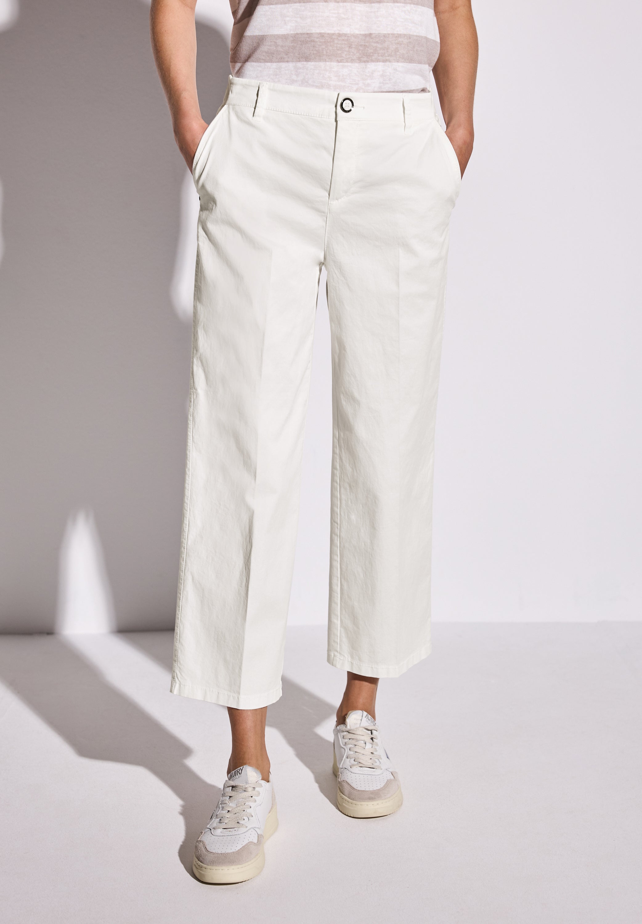 Street One Straight Leg Chino Damen Bequeme Mid Waist Hose