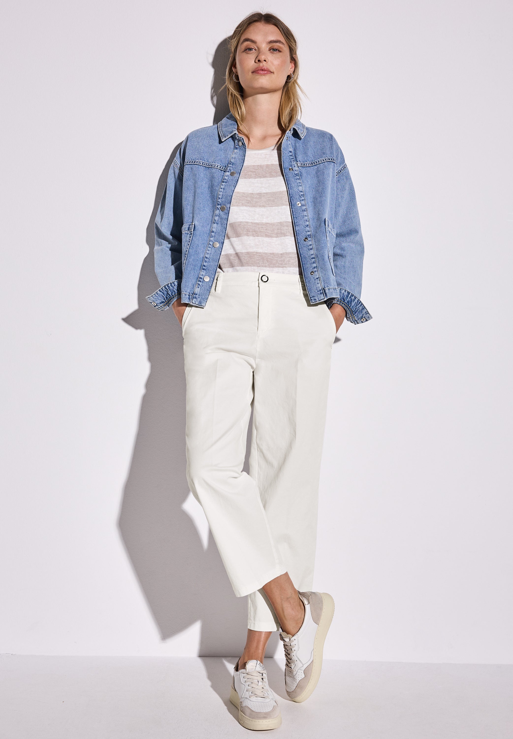 Street One Straight Leg Chino Damen Bequeme Mid Waist Hose