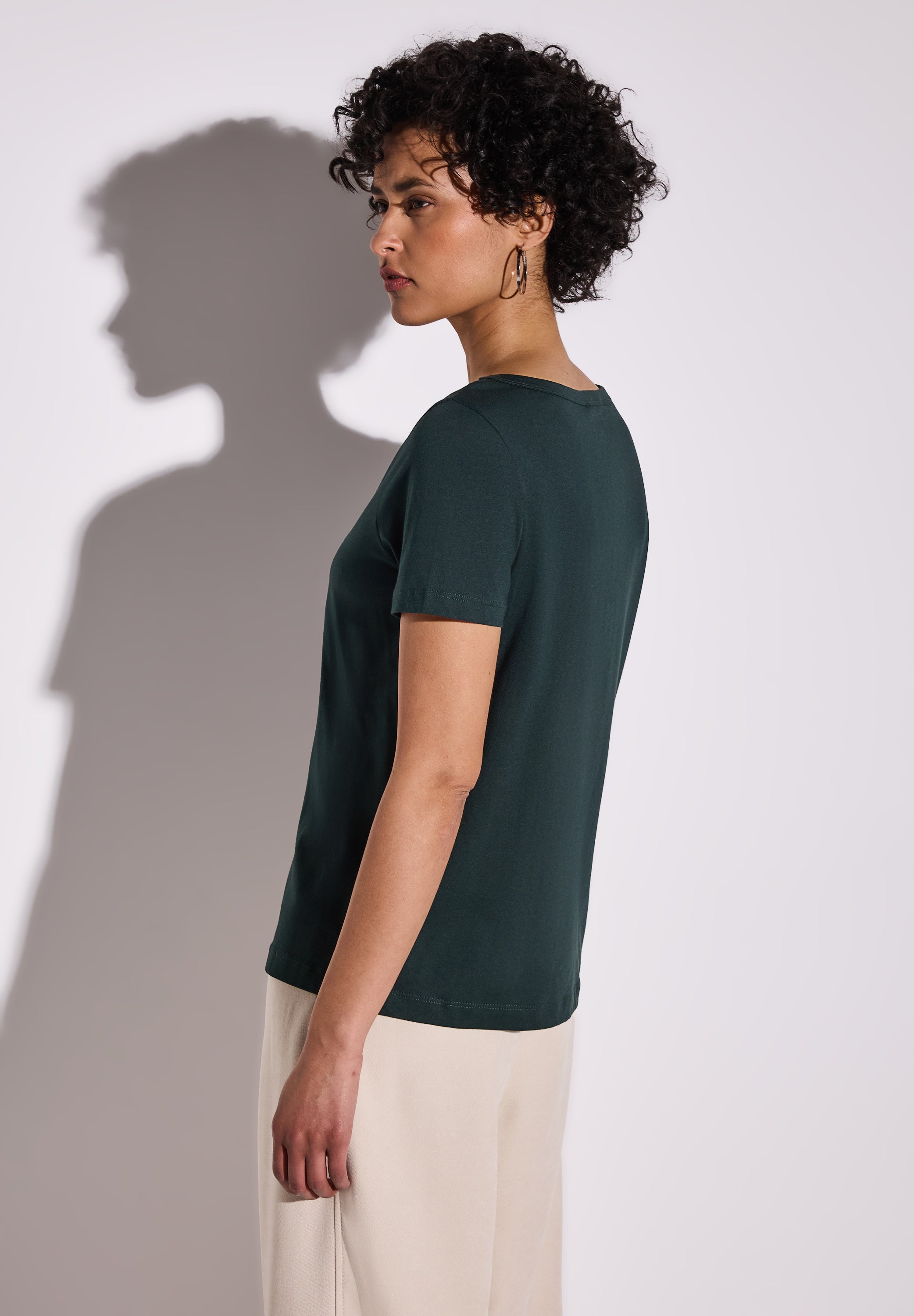 Street One Damen T-Shirt Glänzendes Wording-Print Baumwoll-Modalmix