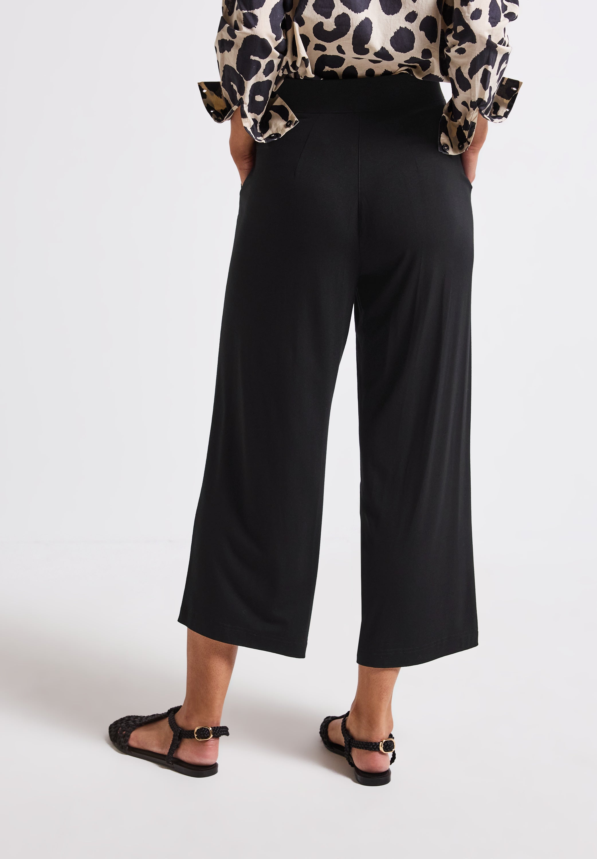 Street One Emee Wide Leg Jersey-Hose Damen Sommerhose High Waist Loose Fit
