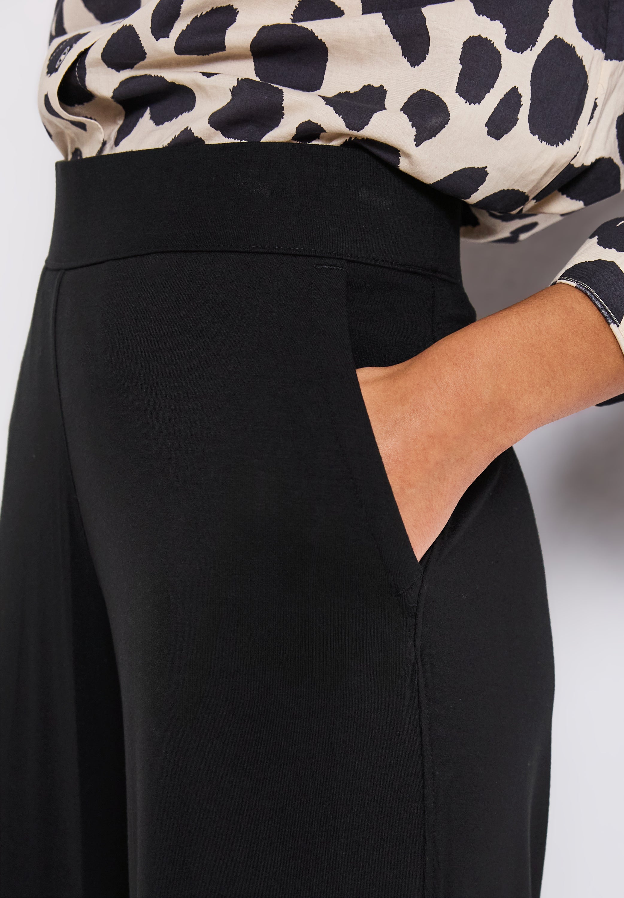 Street One Emee Wide Leg Jersey-Hose Damen Sommerhose High Waist Loose Fit