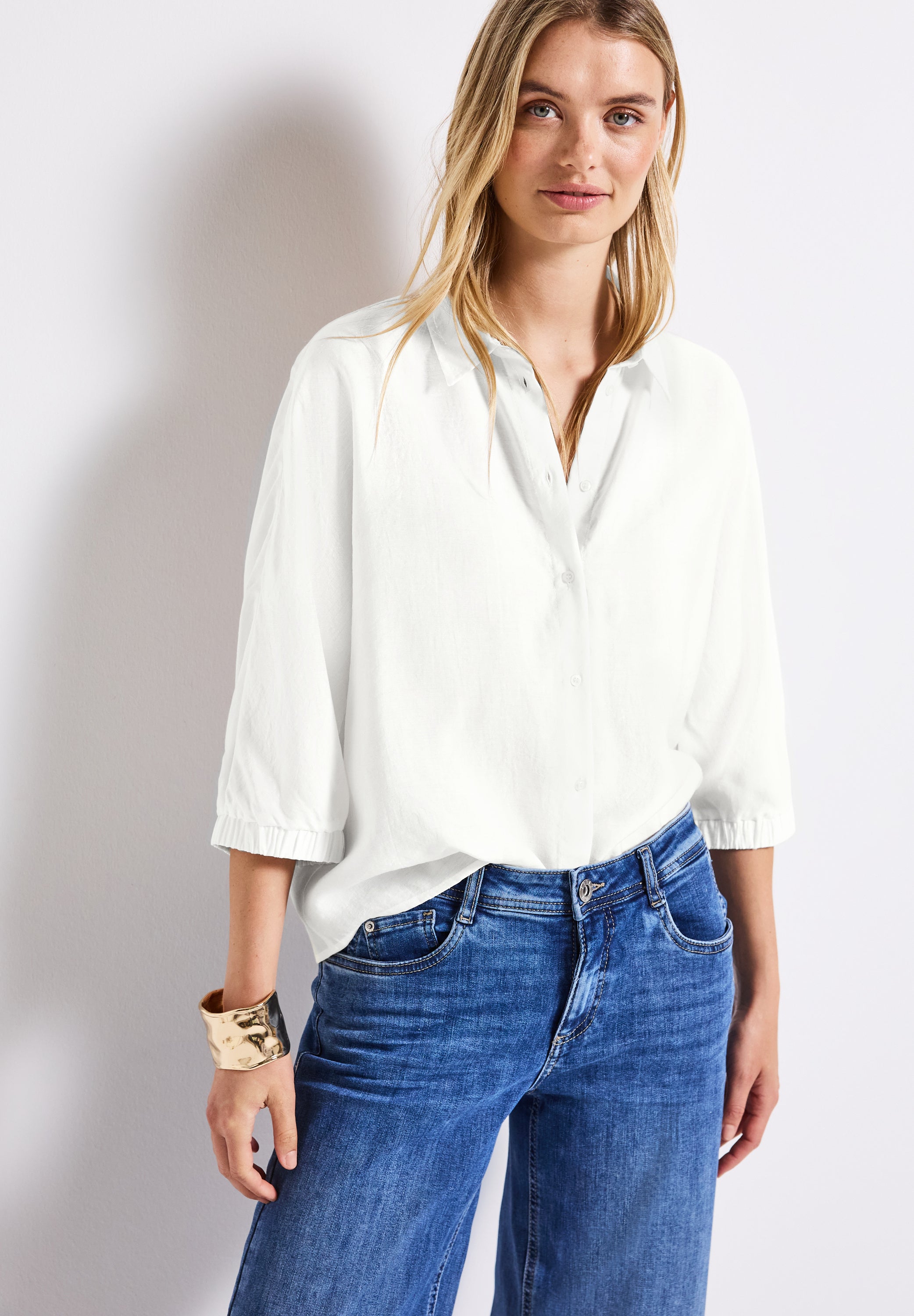 Street One Dolman Hemdbluse Damen Elegante Kurzarmbluse