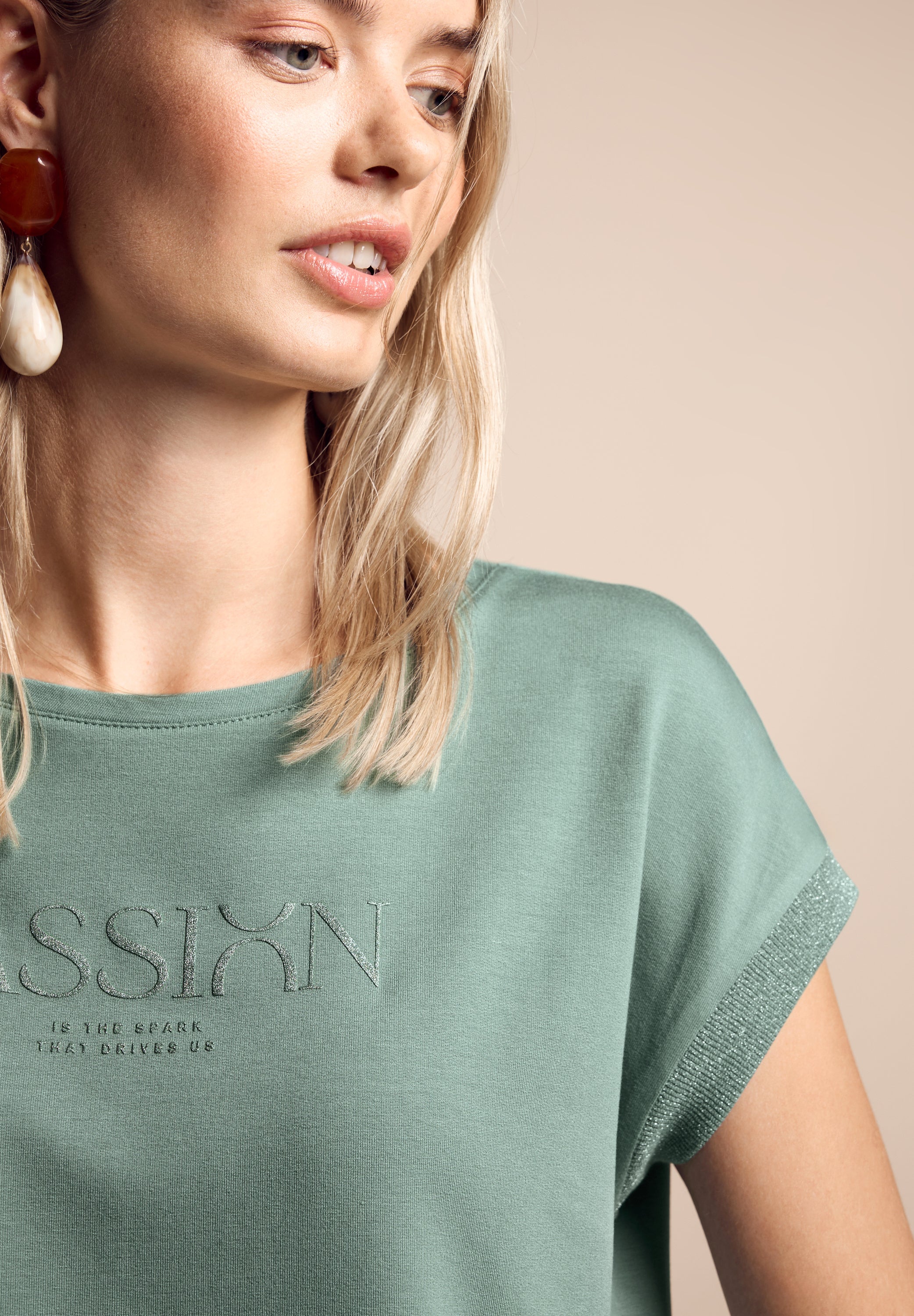 Street One Kurzarmshirt Damen mit Schriftzug Weich und bequem