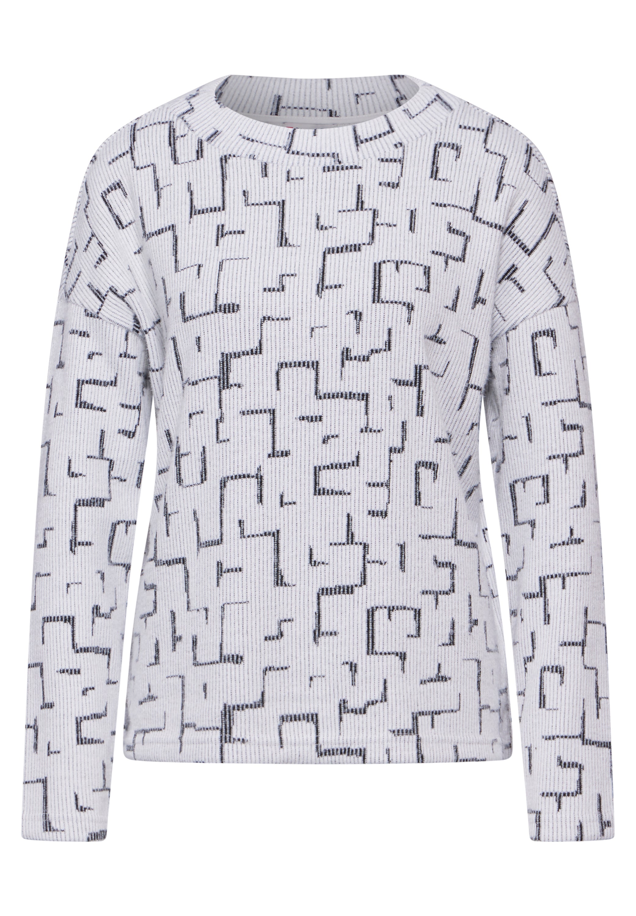 Street One Langarmshirt Damen Flauschiges Shirt mit Print