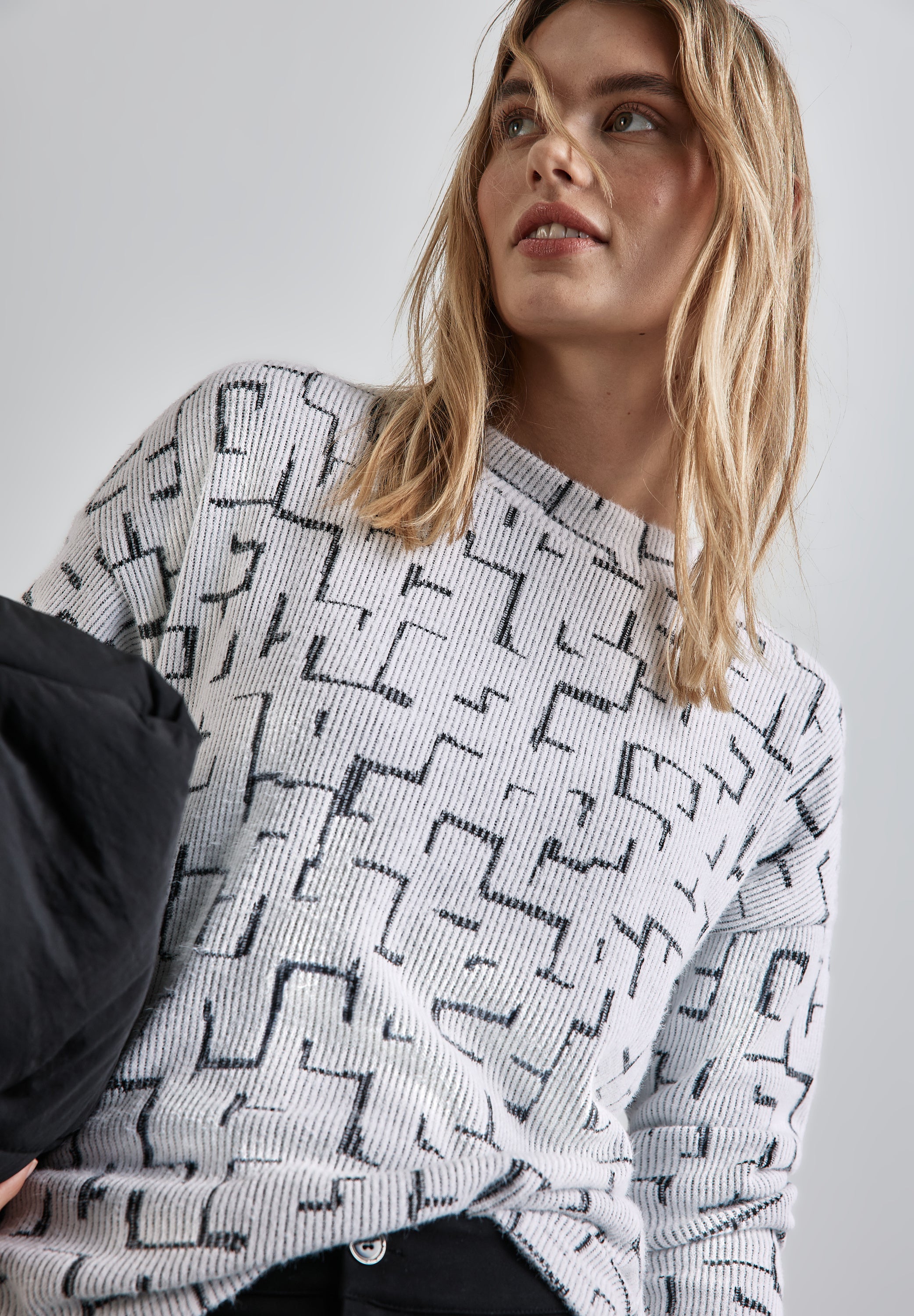 Street One Langarmshirt Damen Flauschiges Shirt mit Print