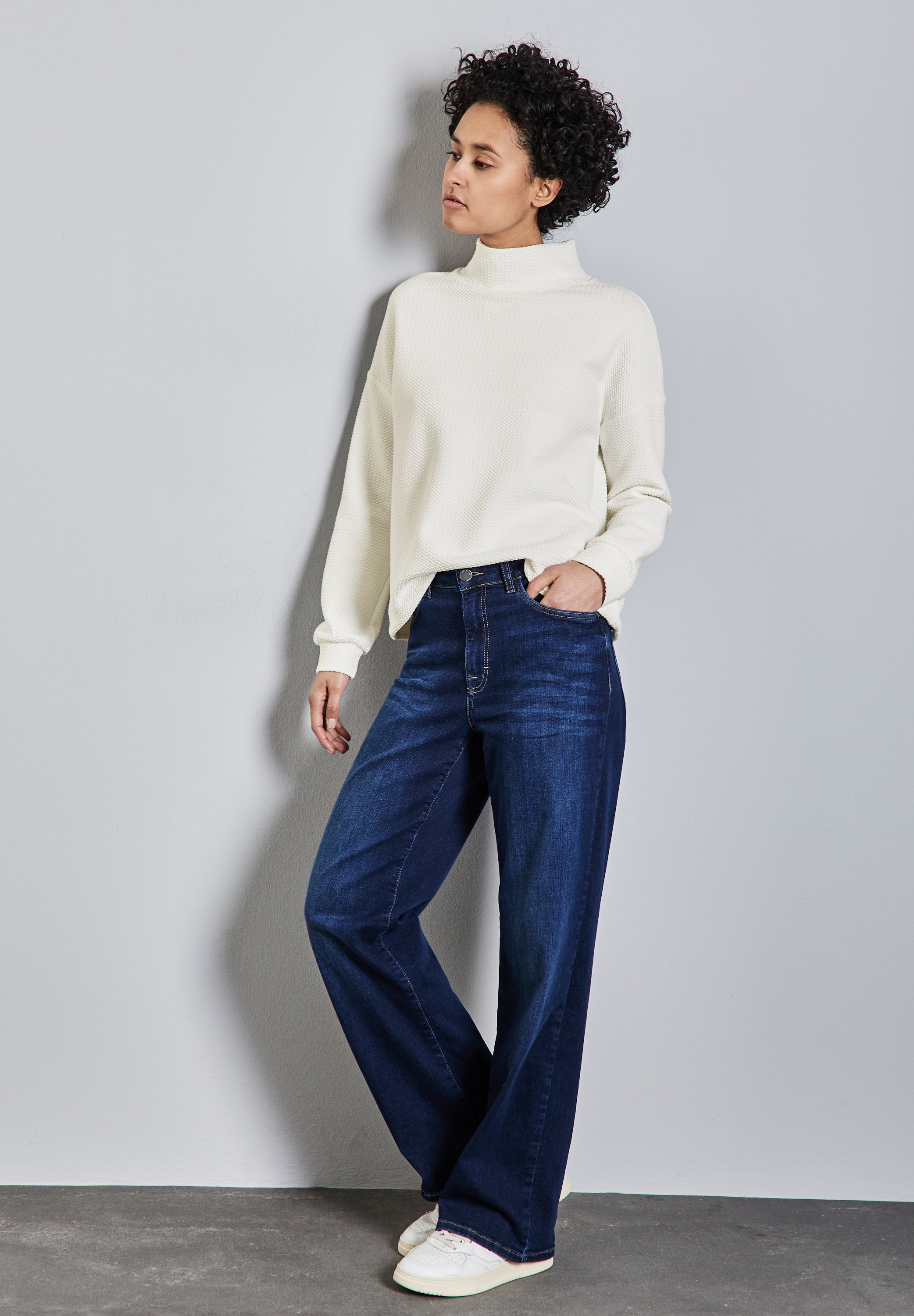 Street One Langarmshirt Damen Turtleneck Stretch Baumwolle