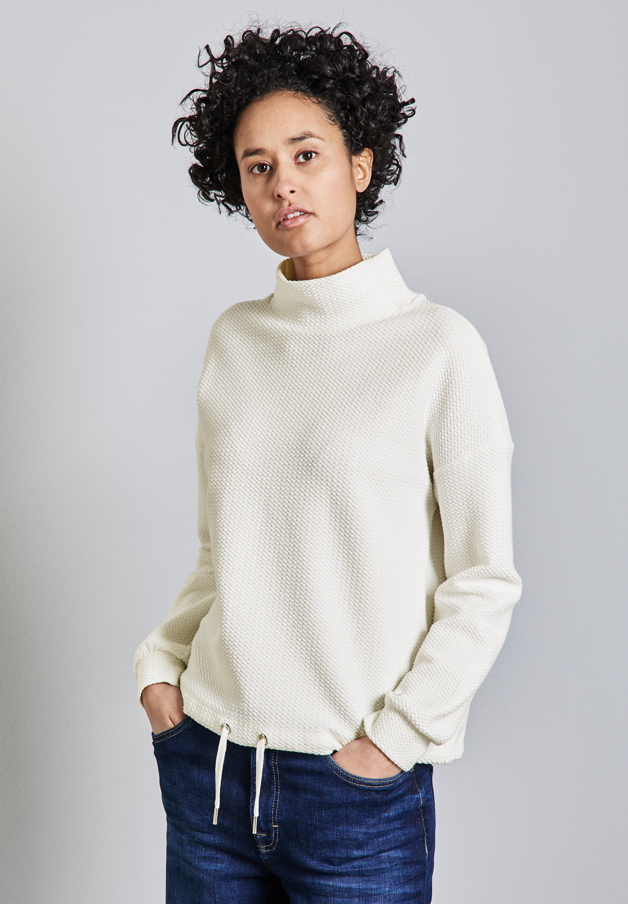 Street One Langarmshirt Damen Turtleneck Stretch Baumwolle