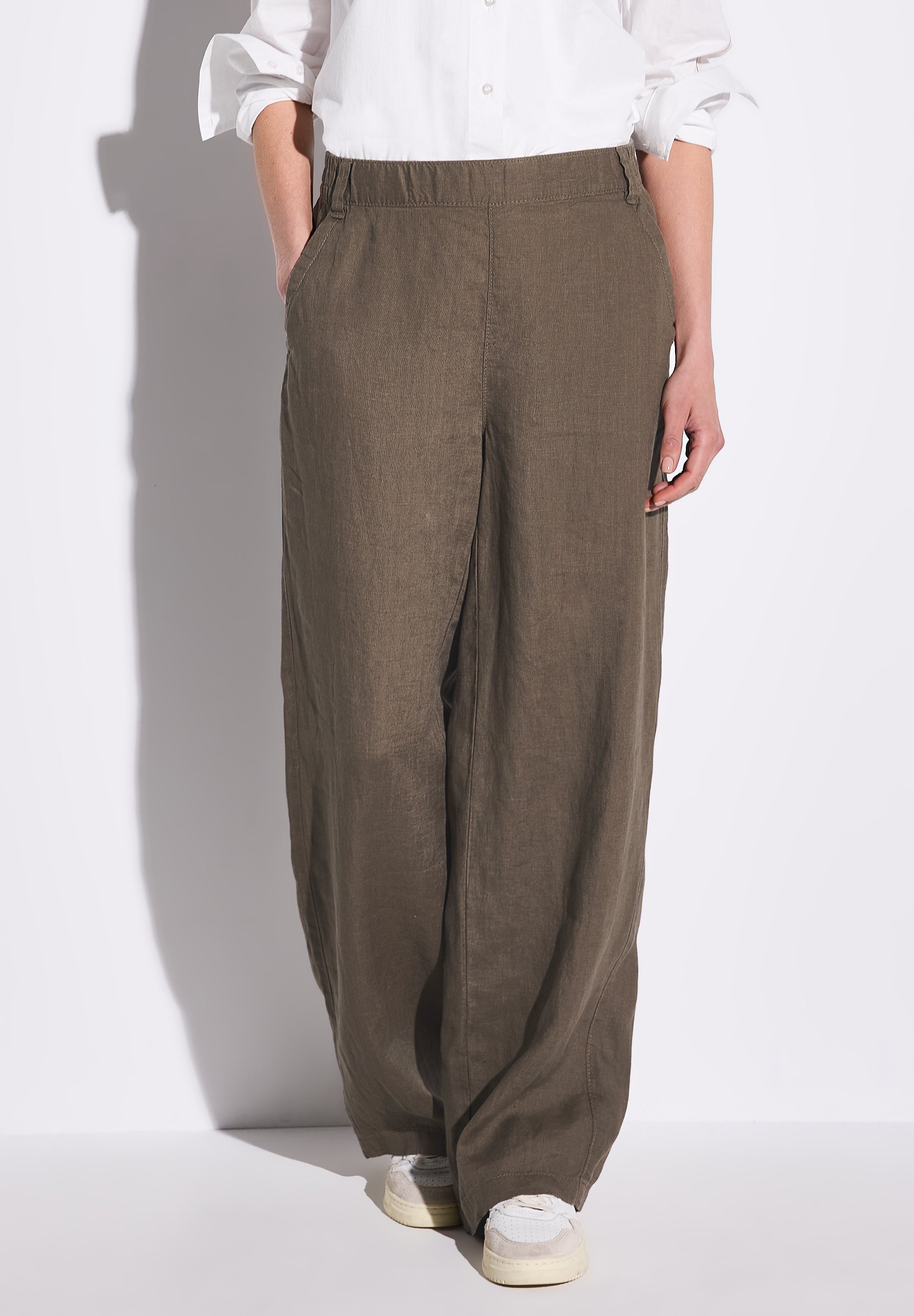 Street One Wide Leg Leinenhose Damen Loose Fit High Waist