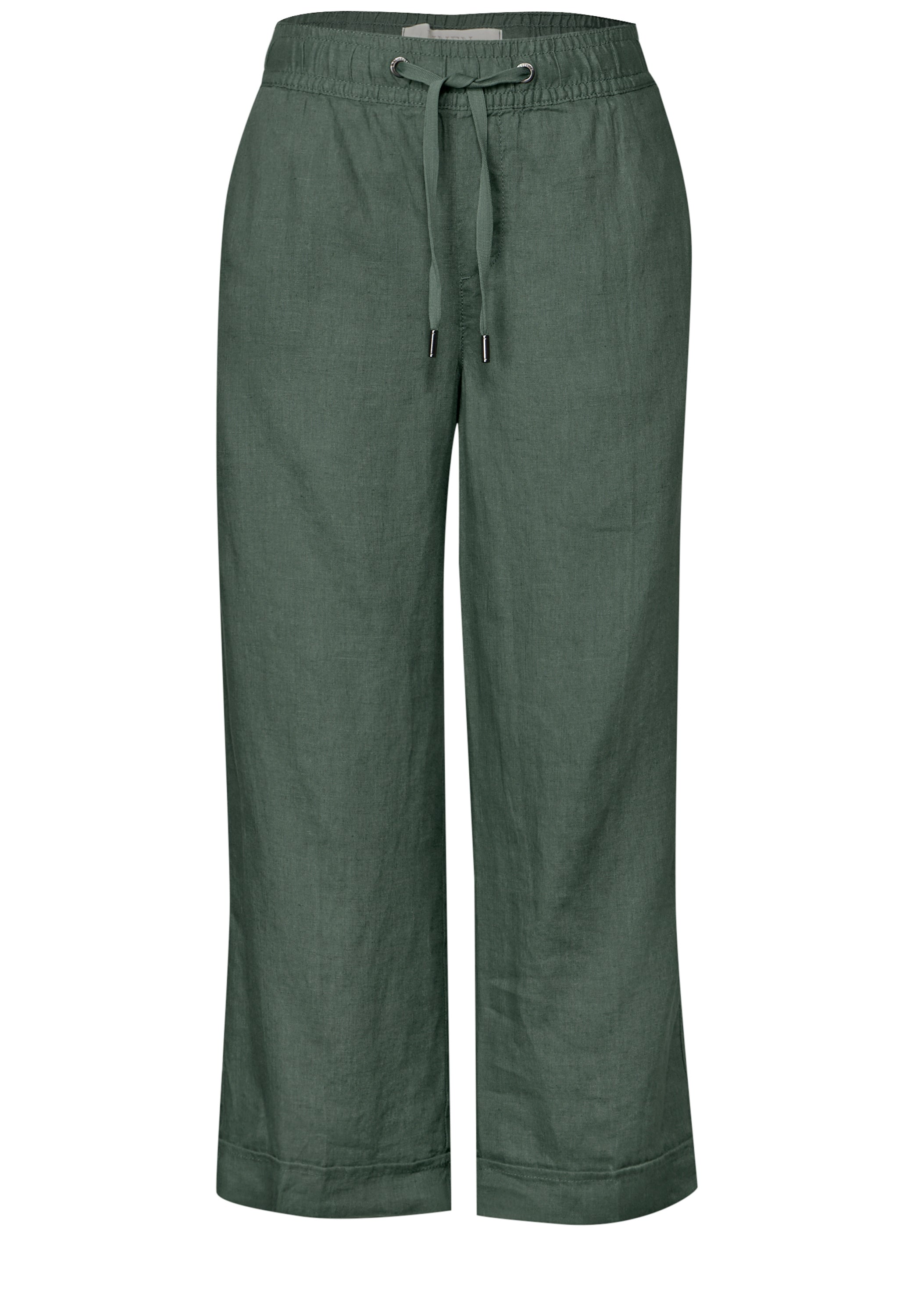 Street One Leinen-Culotte Damen Sommerhose Wide Leg Mid Waist