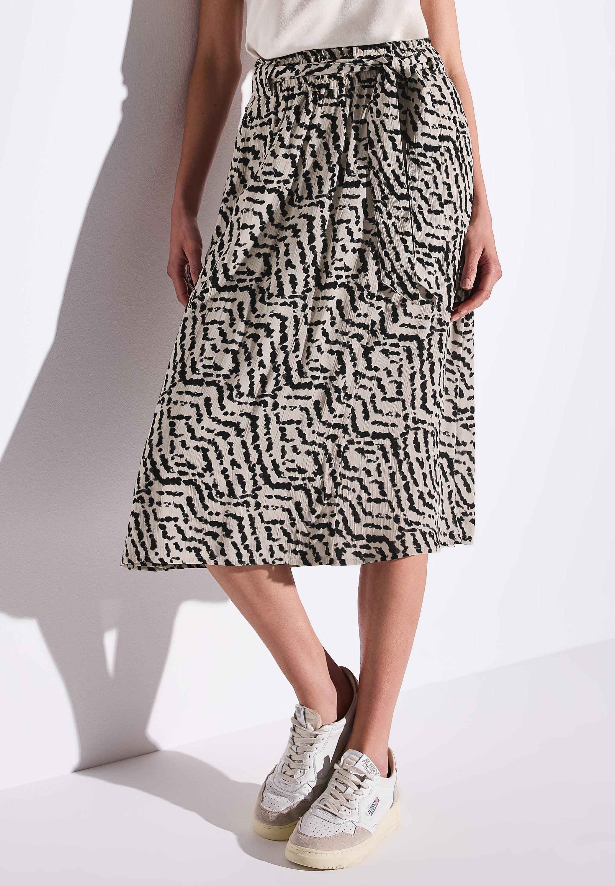 Street One Midi Paperbag Rock Damen bequemer Wickel-Style