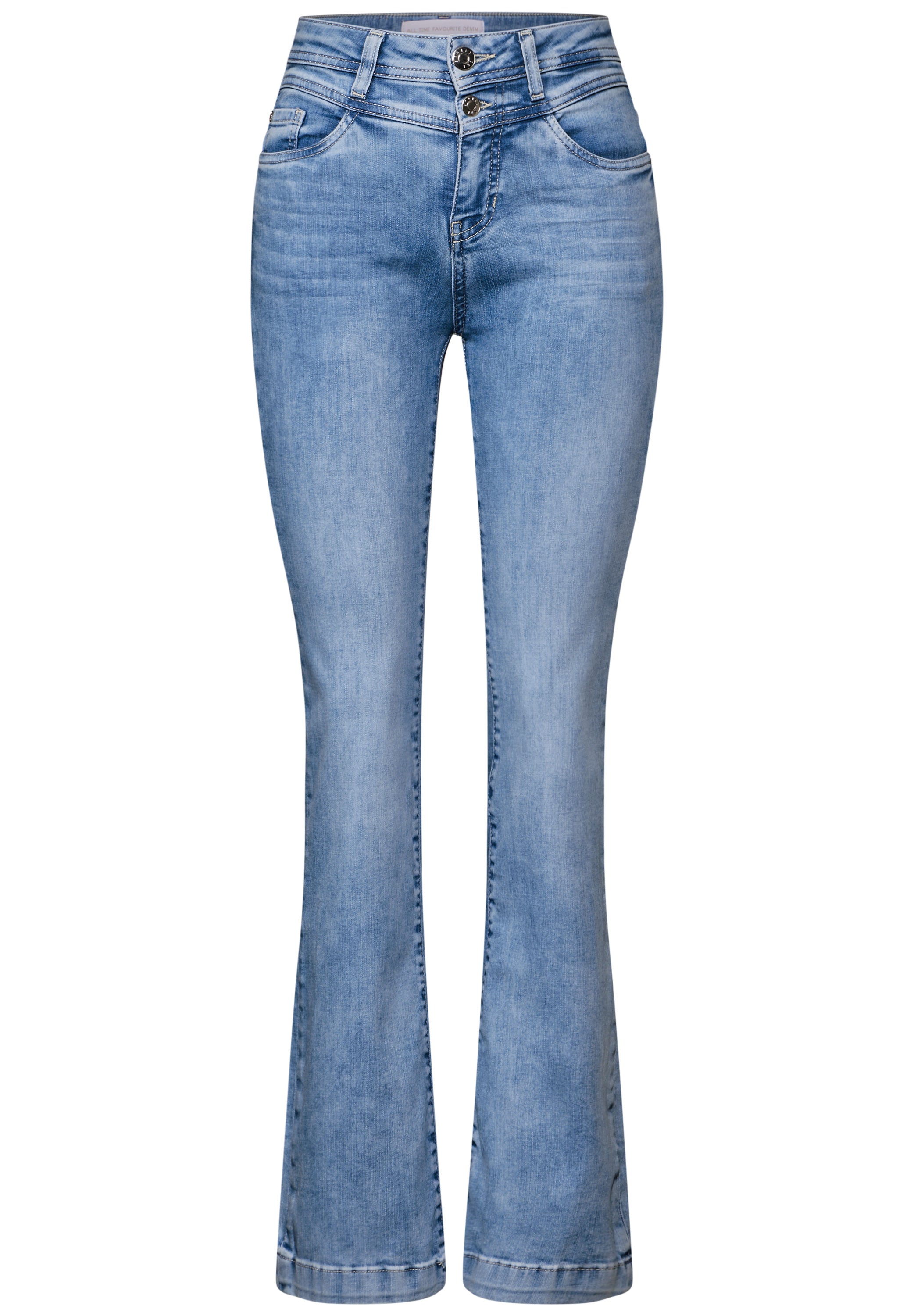 Street One Bootcut Jeans Damen High Waist Slim Fit Stretch