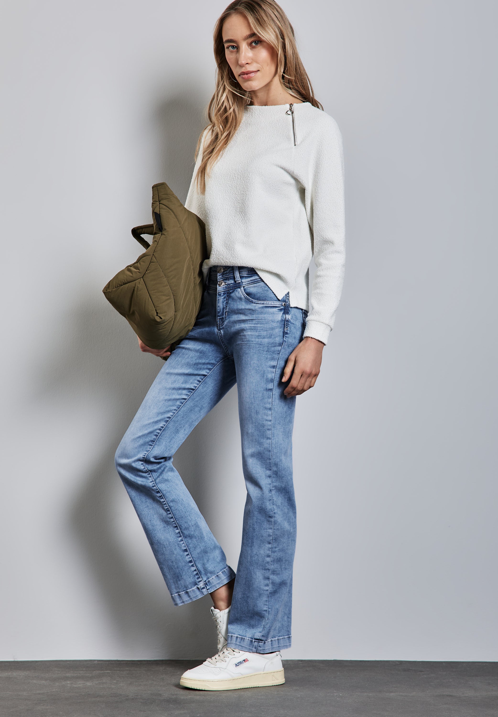 Street One Bootcut Jeans Damen High Waist Slim Fit Stretch