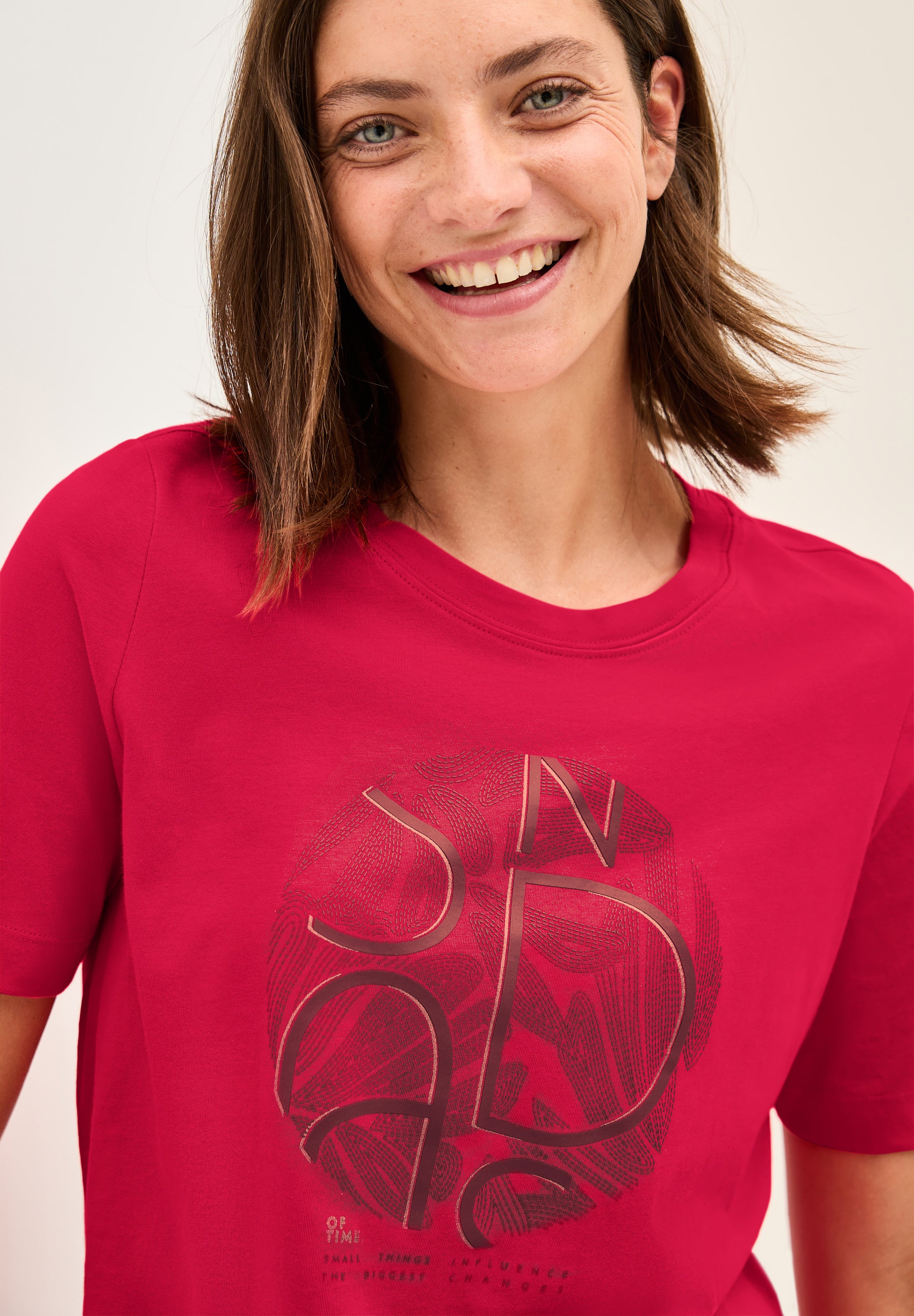 CECIL Damen T-Shirt mit Rundhalsausschnitt und Artwork Print