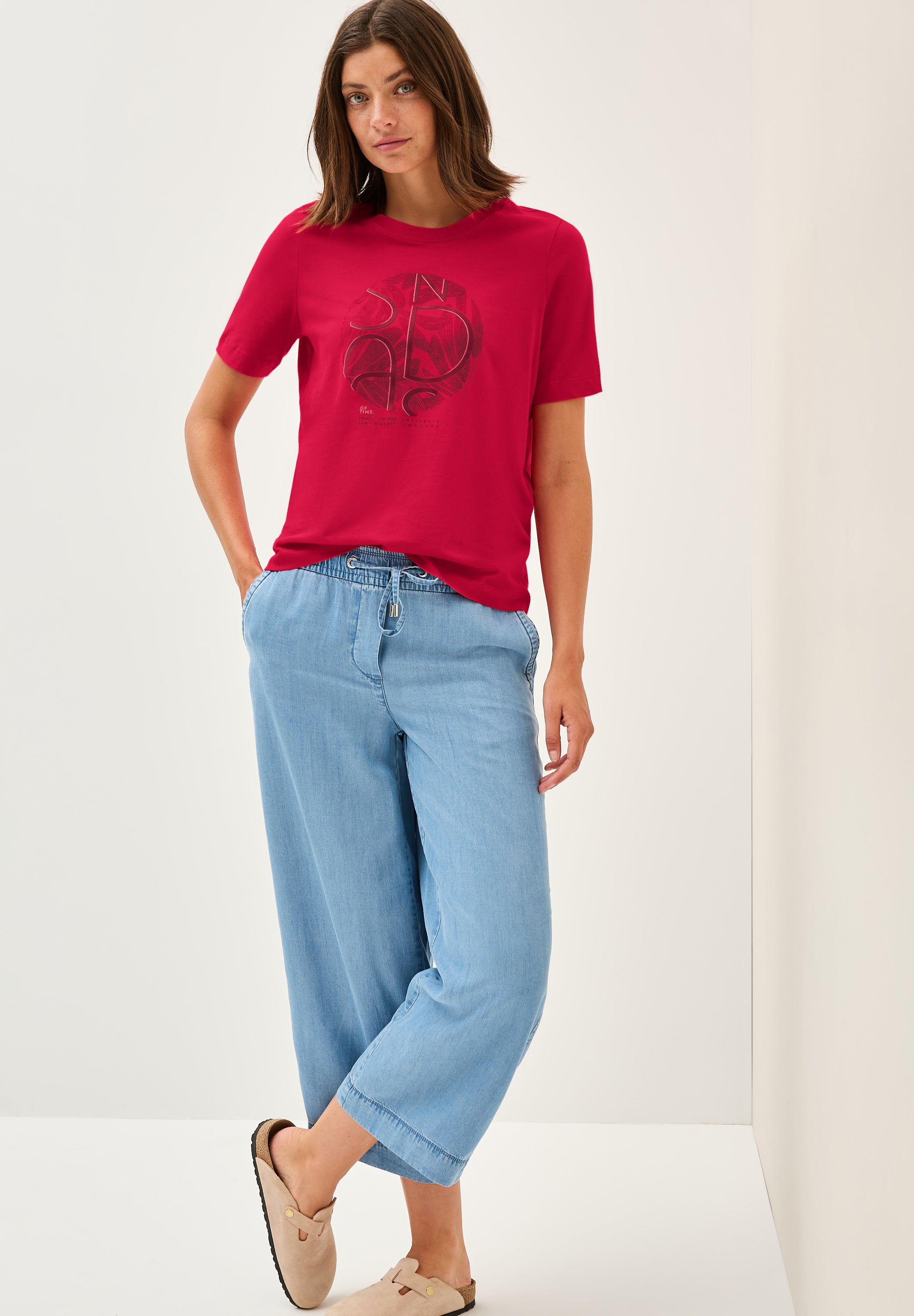 CECIL Damen T-Shirt mit Rundhalsausschnitt und Artwork Print