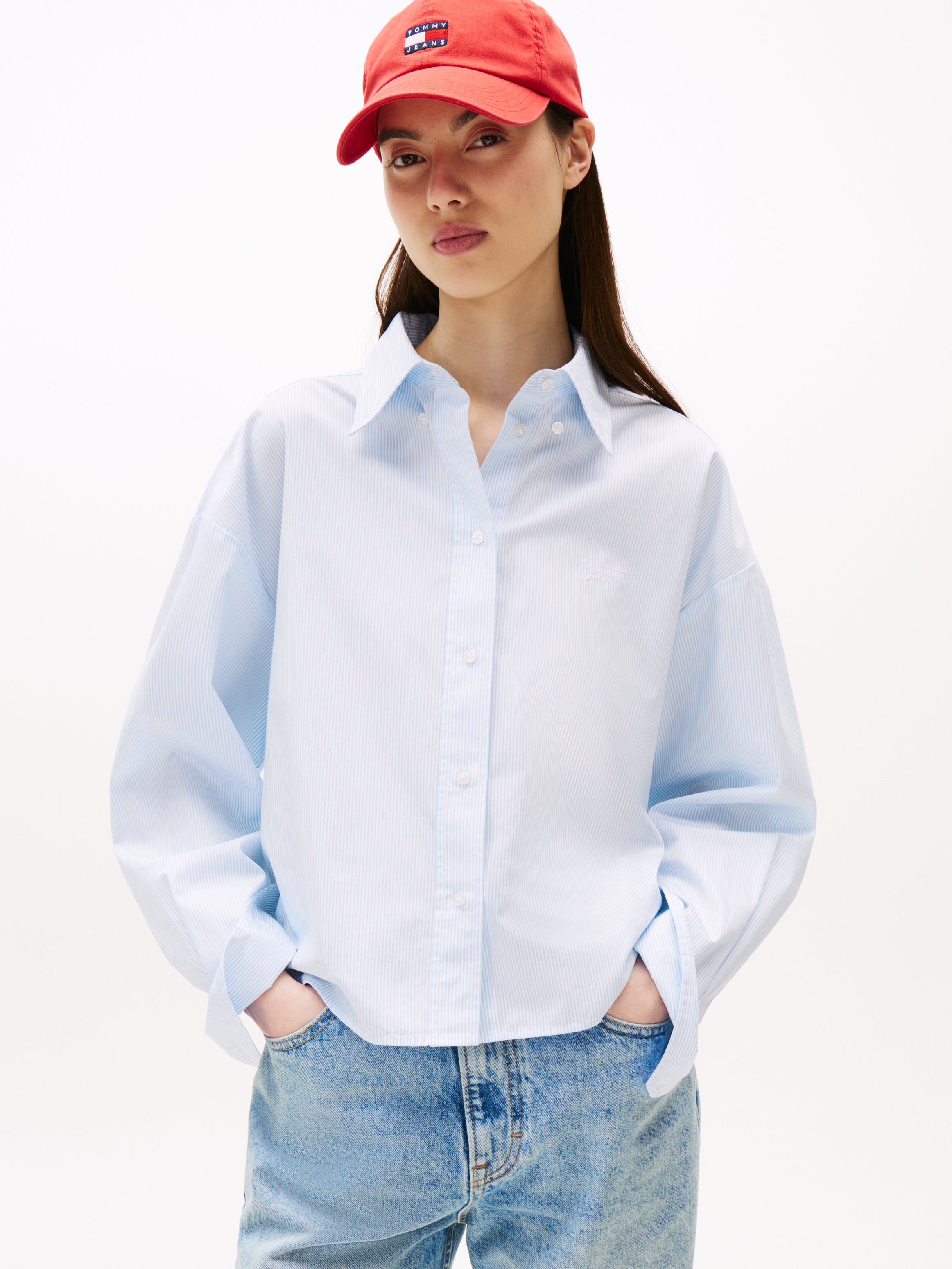 Sportswear Division Striped Cotton T-Shirt Damen Bequemheit
