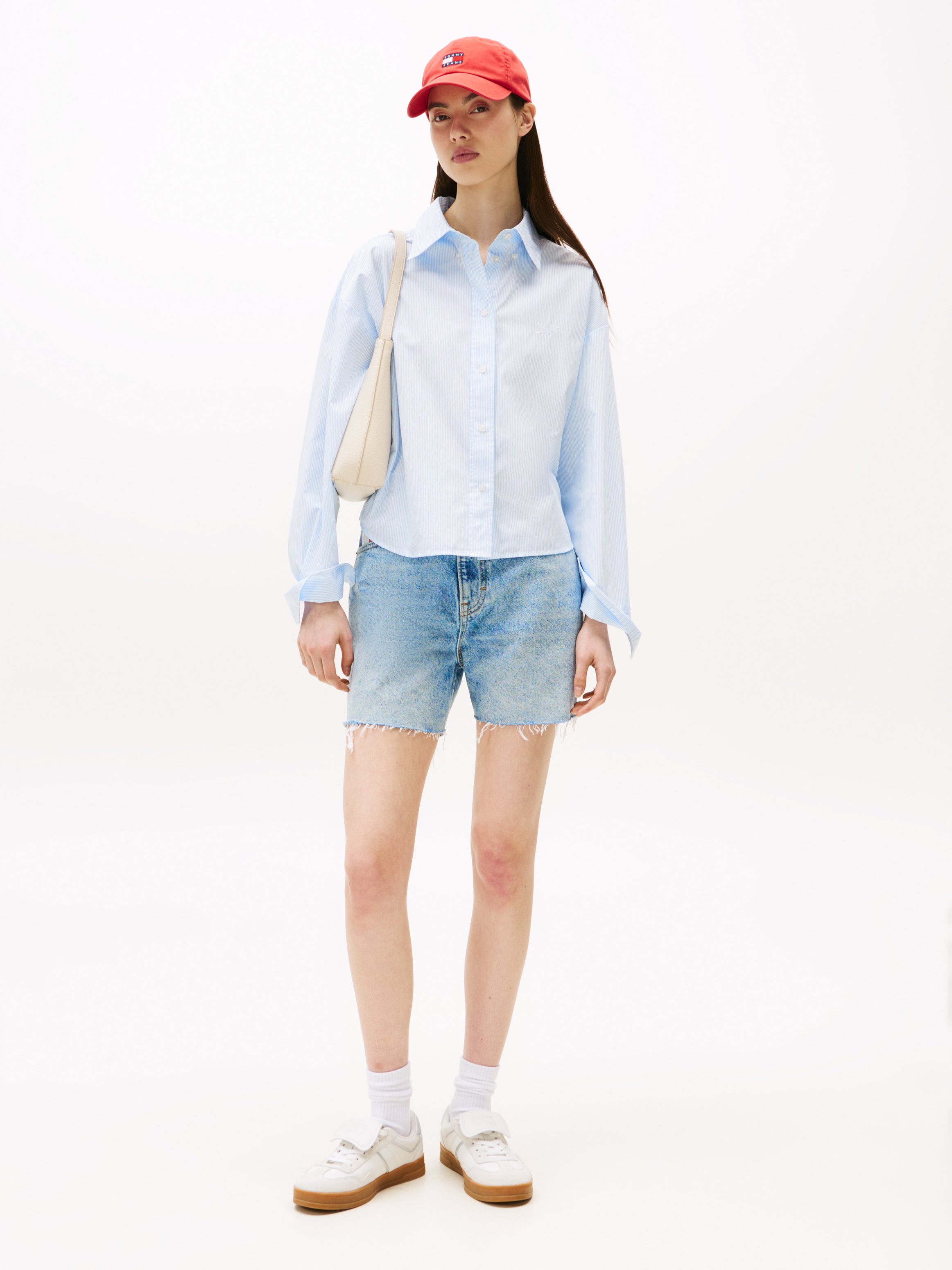 Sportswear Division Striped Cotton T-Shirt Damen Bequemheit